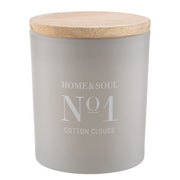 HOME & SOUL Duftkerze Cotton Clouds No.1 - Sojawachs/Paraffinwachs/Duftanteil /Pinienholz - Grau