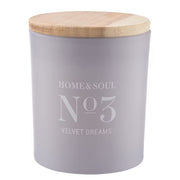 HOME & SOUL Duftkerze Velvet Dreams No.3 - Sojawachs/Paraffinwachs/Duftanteil /Pinienholz - Violett
