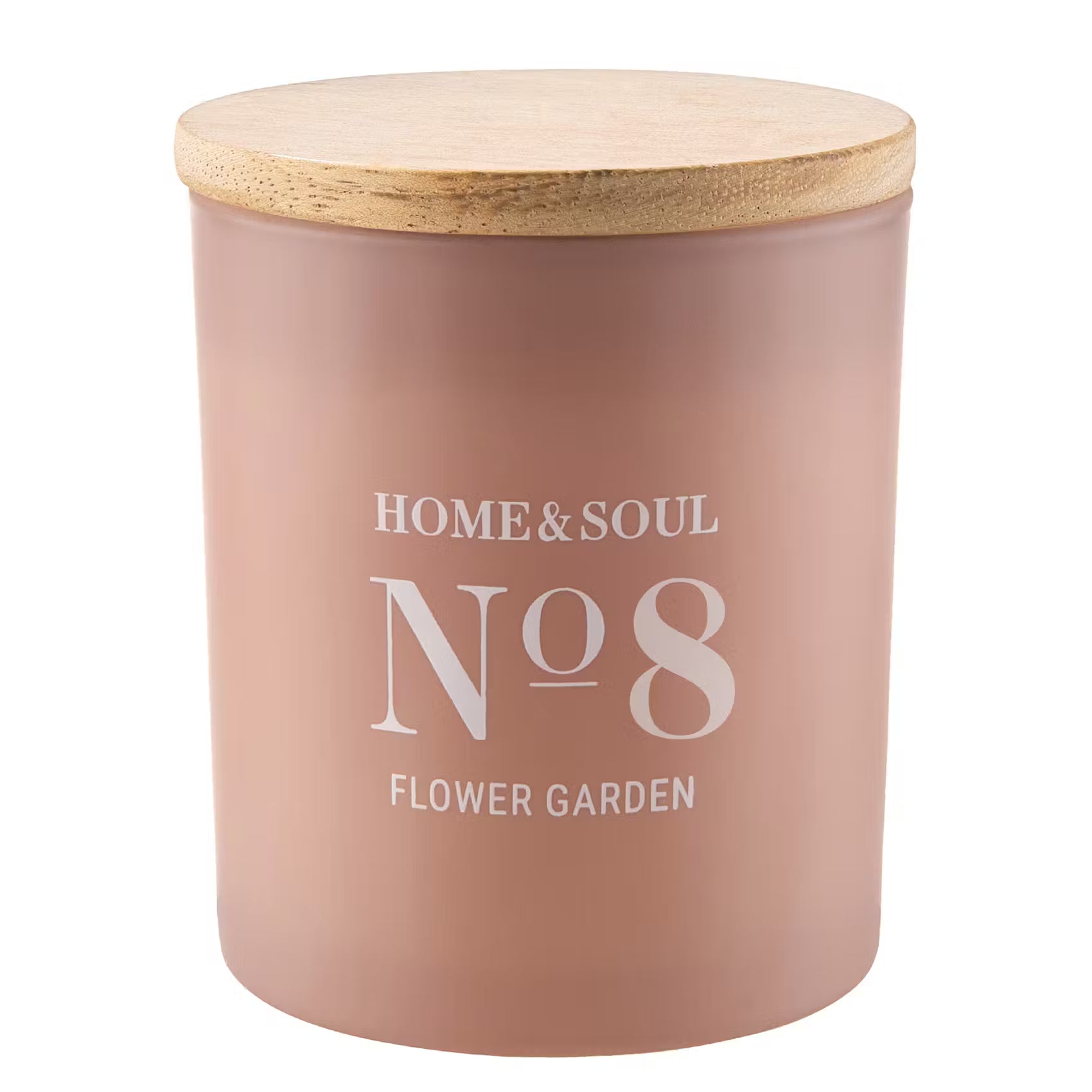 HOME & SOUL Duftkerze Flower Garden No.8 - Sojawachs/Paraffinwachs/Duftanteil /Pinienholz - Rosa