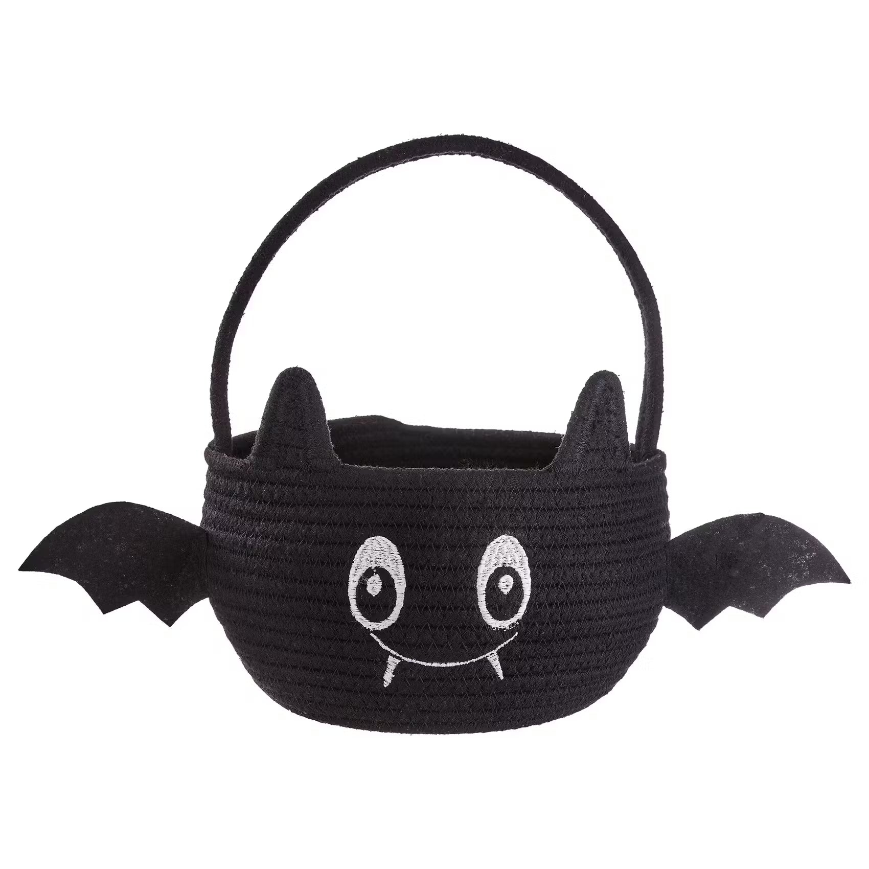 TRICK OR TREAT Korb Fledermaus - Baumwolle - Schwarz/Weiß