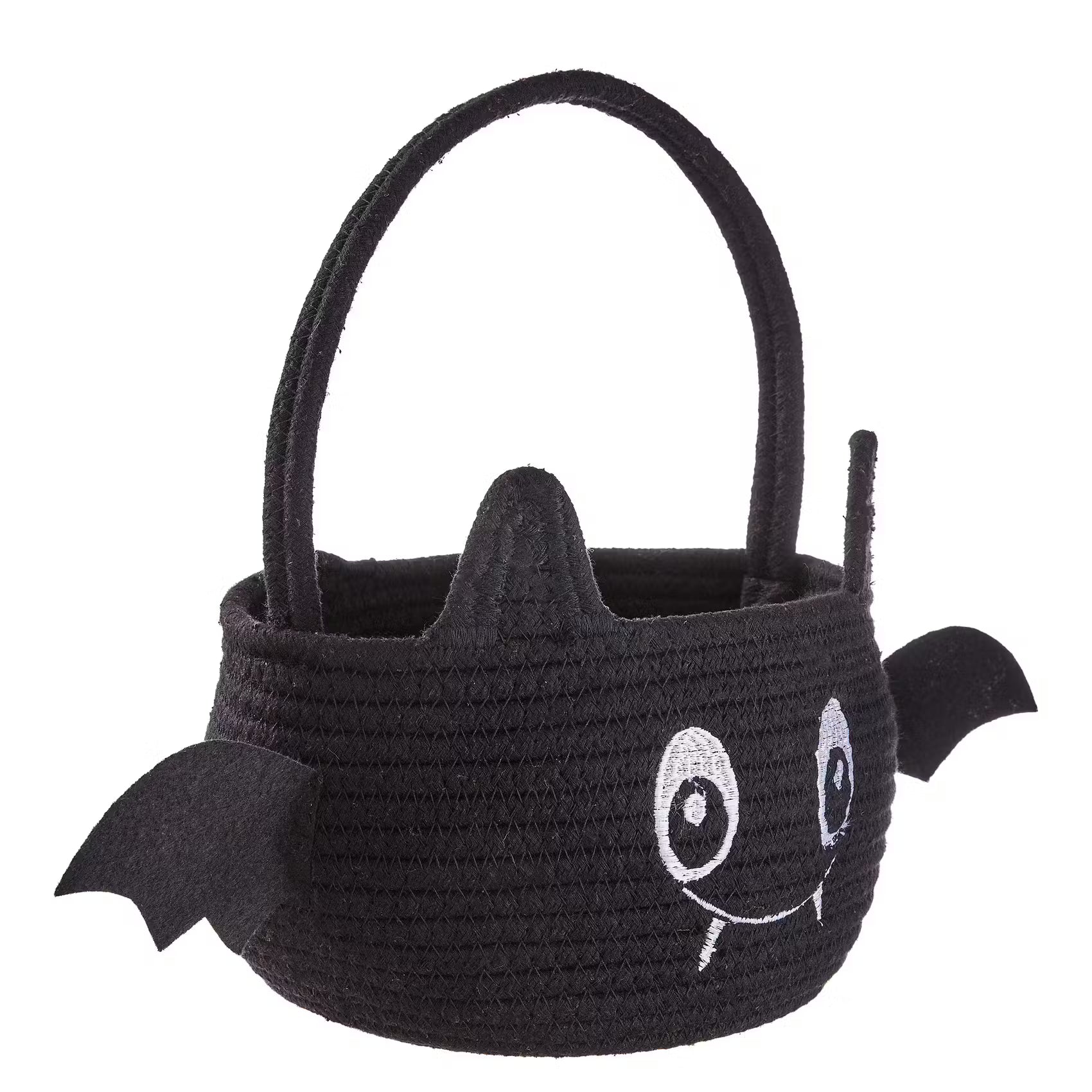 TRICK OR TREAT Korb Fledermaus - Baumwolle - Schwarz/Weiß