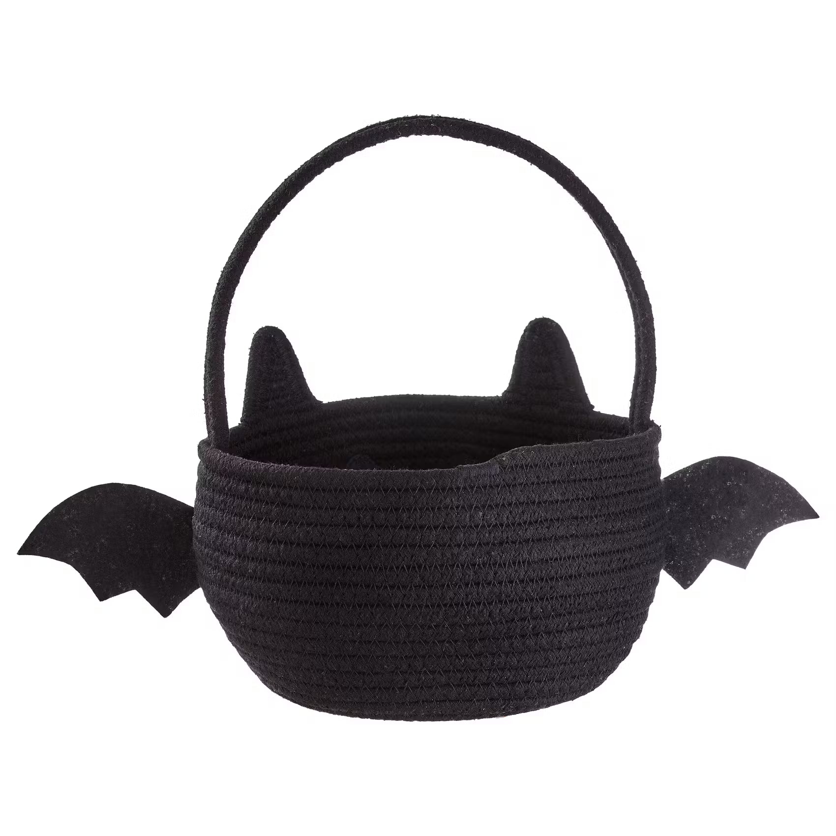 TRICK OR TREAT Korb Fledermaus - Baumwolle - Schwarz/Weiß