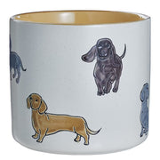 DOG LOVER Übertopf Dackel - Steinzeug - Beige