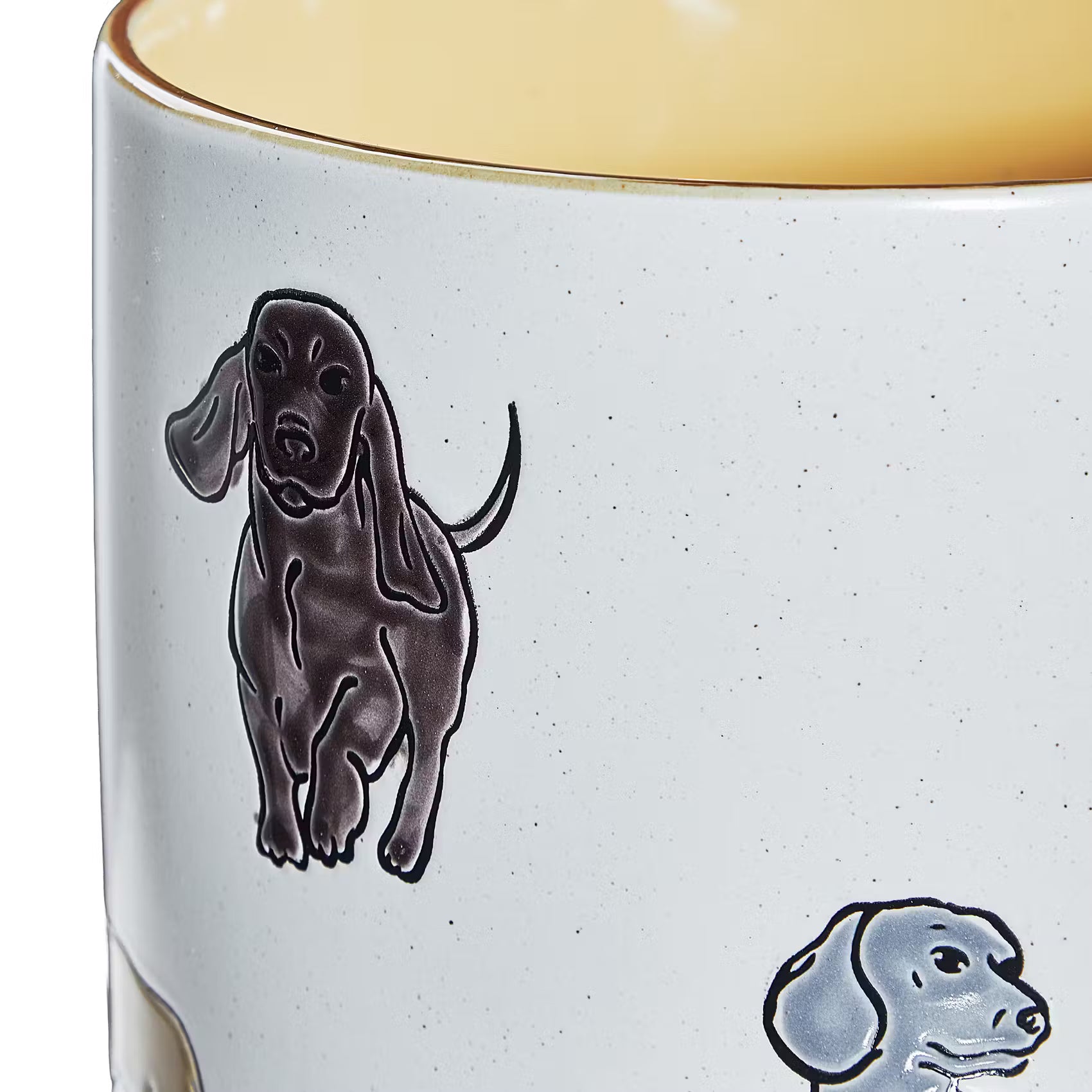 DOG LOVER Übertopf Dackel - Steinzeug - Beige