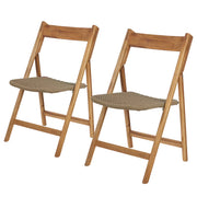 BOHO GARDEN Klappstuhl 2er-Set - Akazienholz/Polyester - Grün
