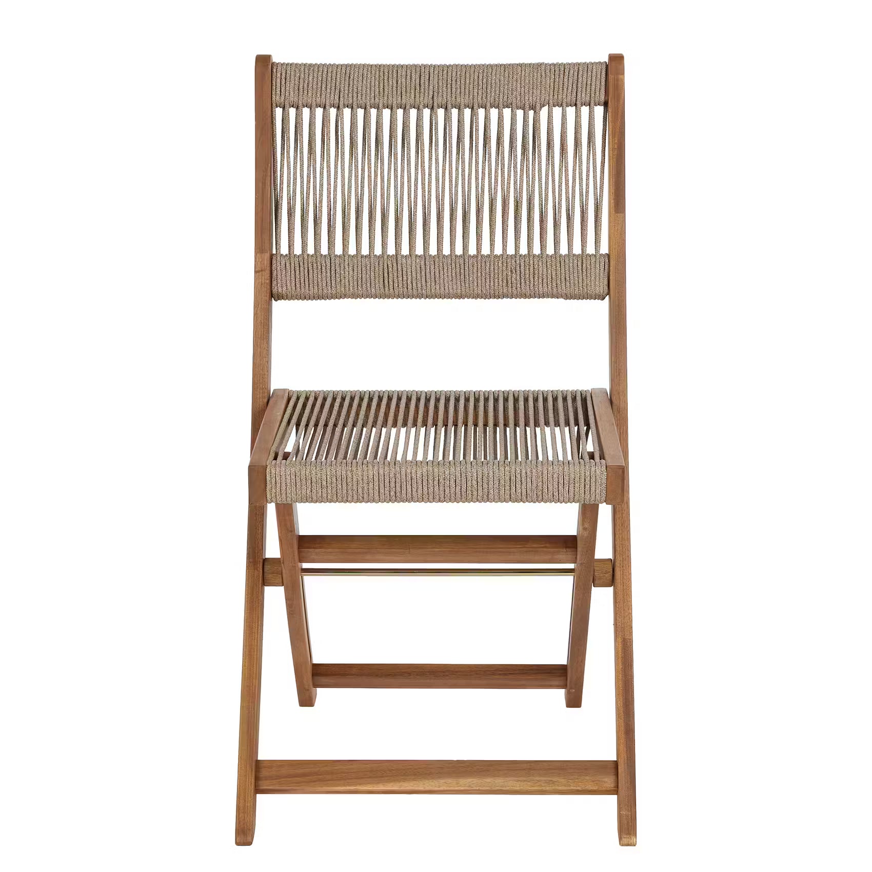 BOHO GARDEN Klappstuhl 2er-Set - Akazienholz/Polyester - Beige