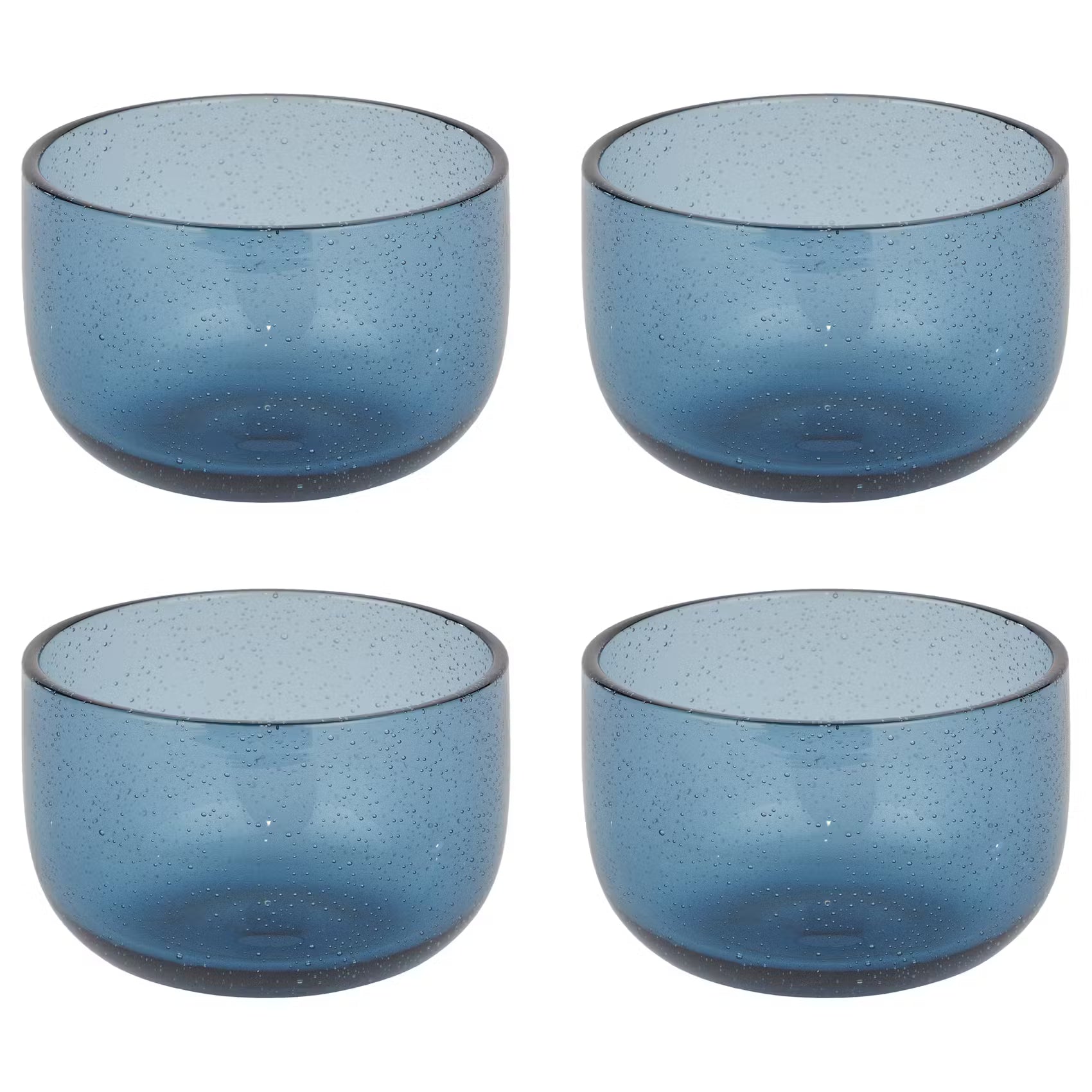 WATERCOLOUR Teelichthalter 4er-Set - Farbglas - Blau