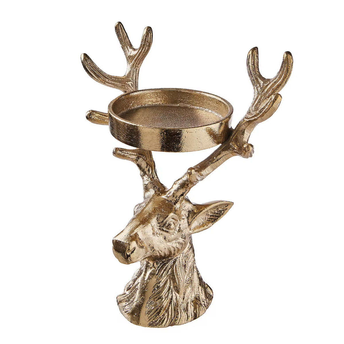 OH MY DEER Stumpenkerzenhalter - Aluminium - Silber