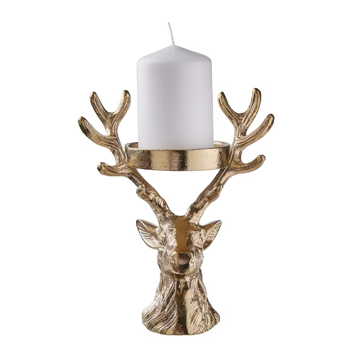 OH MY DEER Stumpenkerzenhalter - Aluminium - Silber