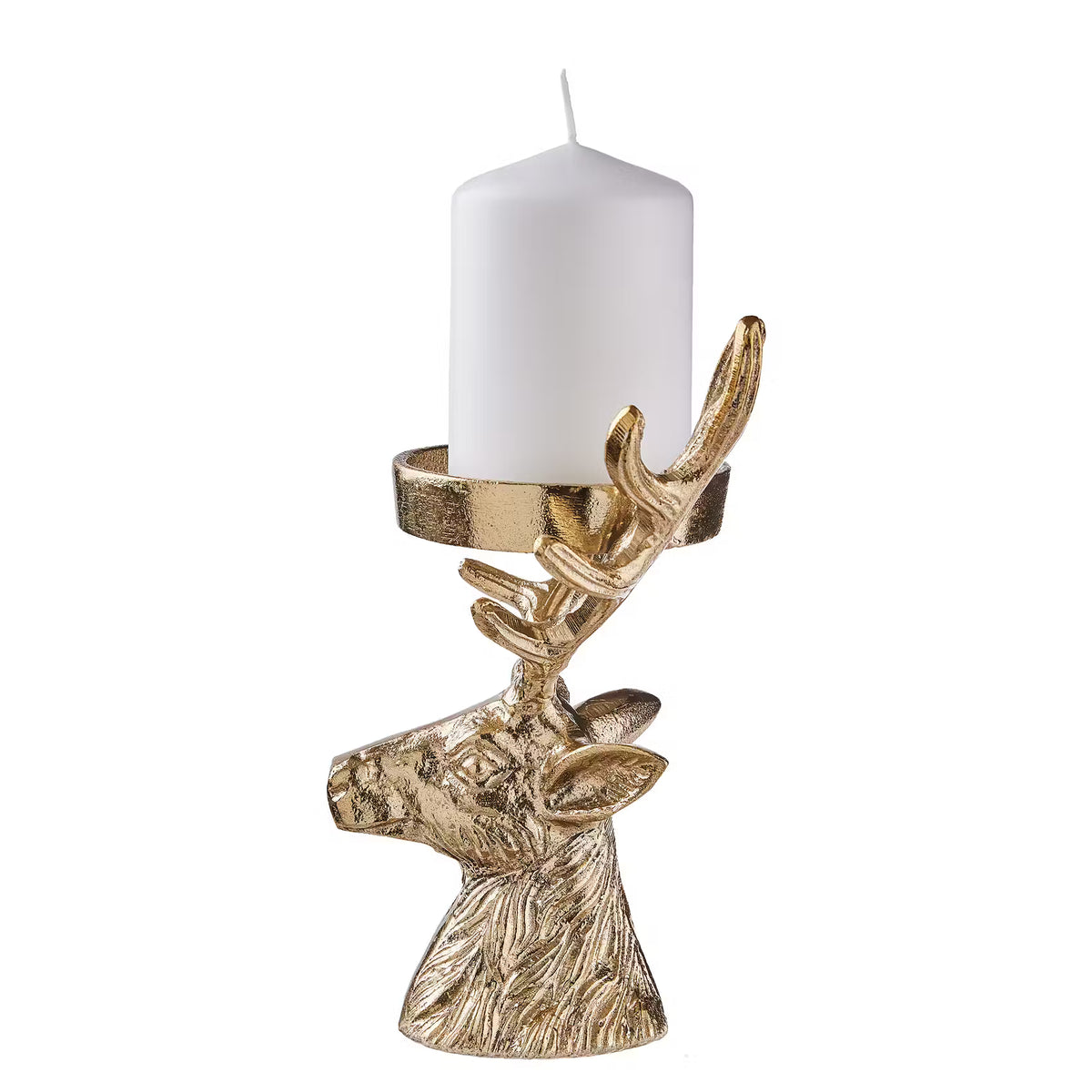 OH MY DEER Stumpenkerzenhalter - Aluminium - Silber