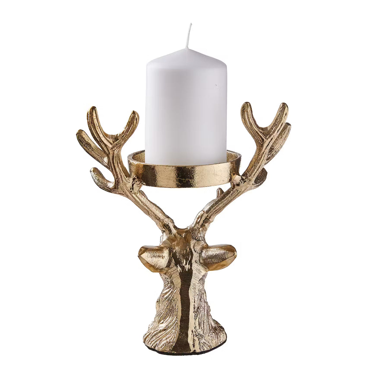 OH MY DEER Stumpenkerzenhalter - Aluminium - Silber