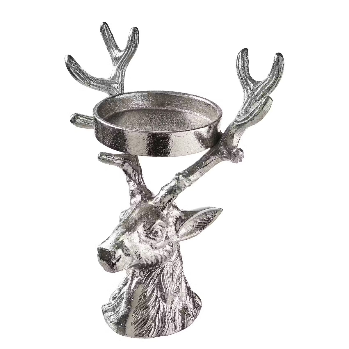 OH MY DEER Stumpenkerzenhalter - Aluminium - Silber