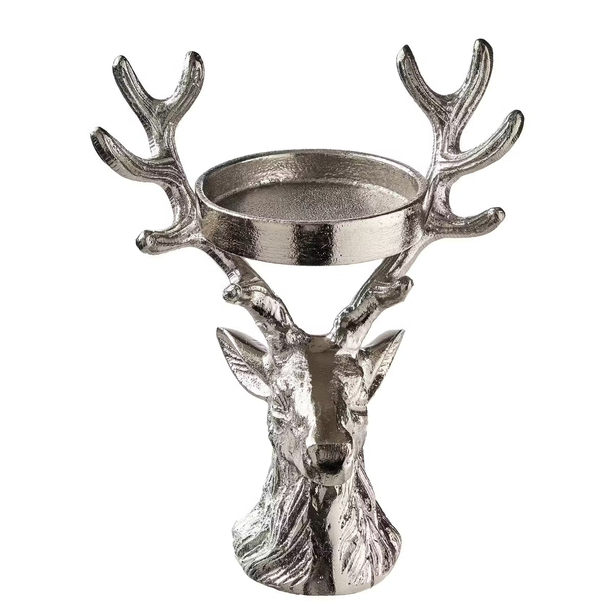 OH MY DEER Stumpenkerzenhalter - Aluminium - Silber