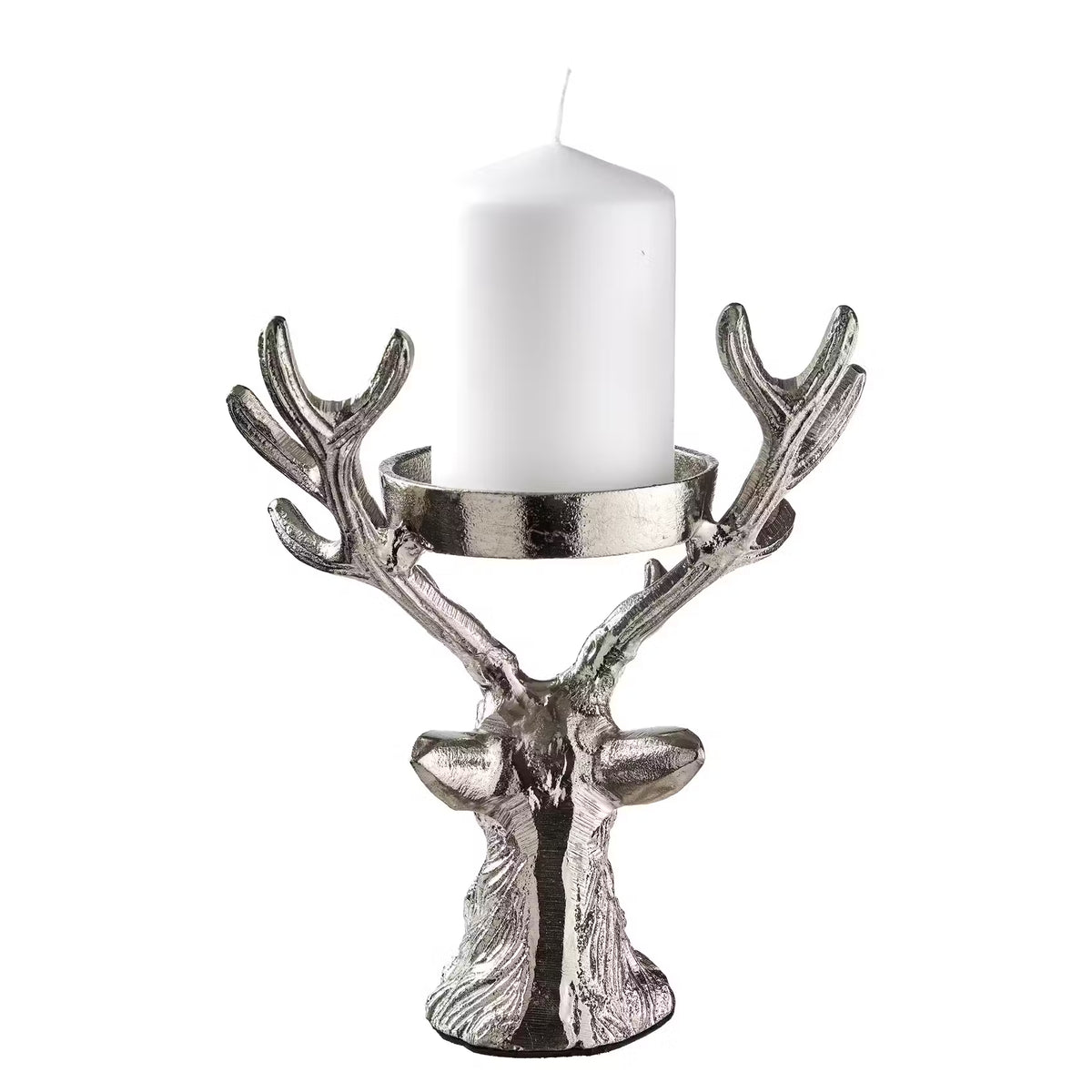 OH MY DEER Stumpenkerzenhalter - Aluminium - Silber