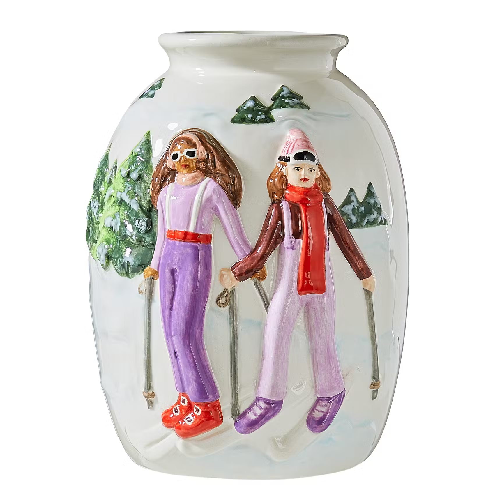 MOUNTAIN LODGE Vase Ski - Dolomit - Weiß/Bunt