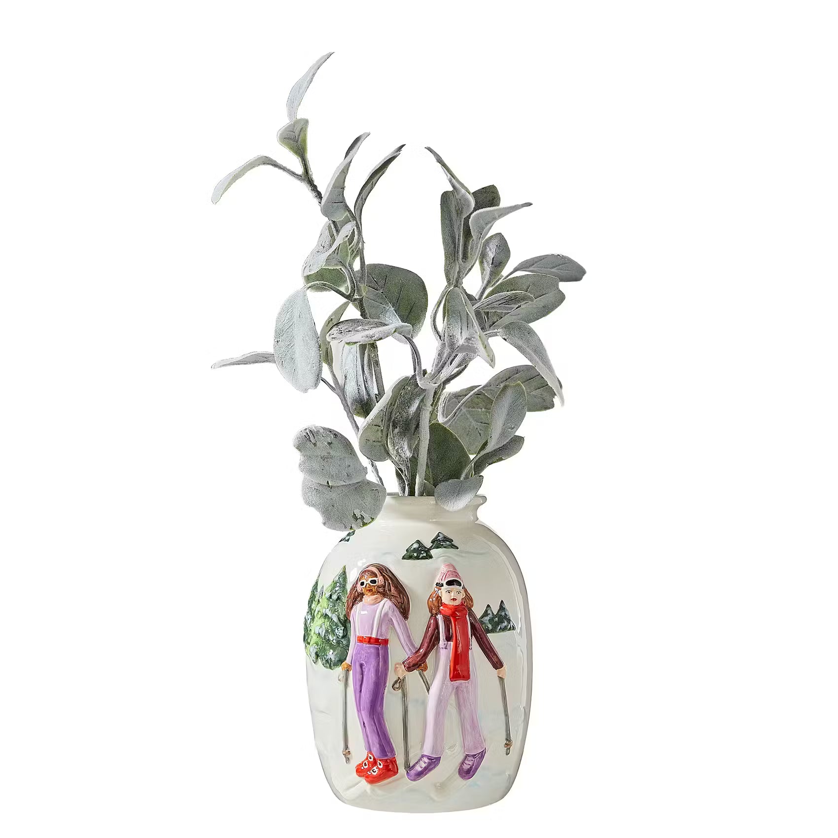 MOUNTAIN LODGE Vase Ski - Dolomit - Weiß/Bunt