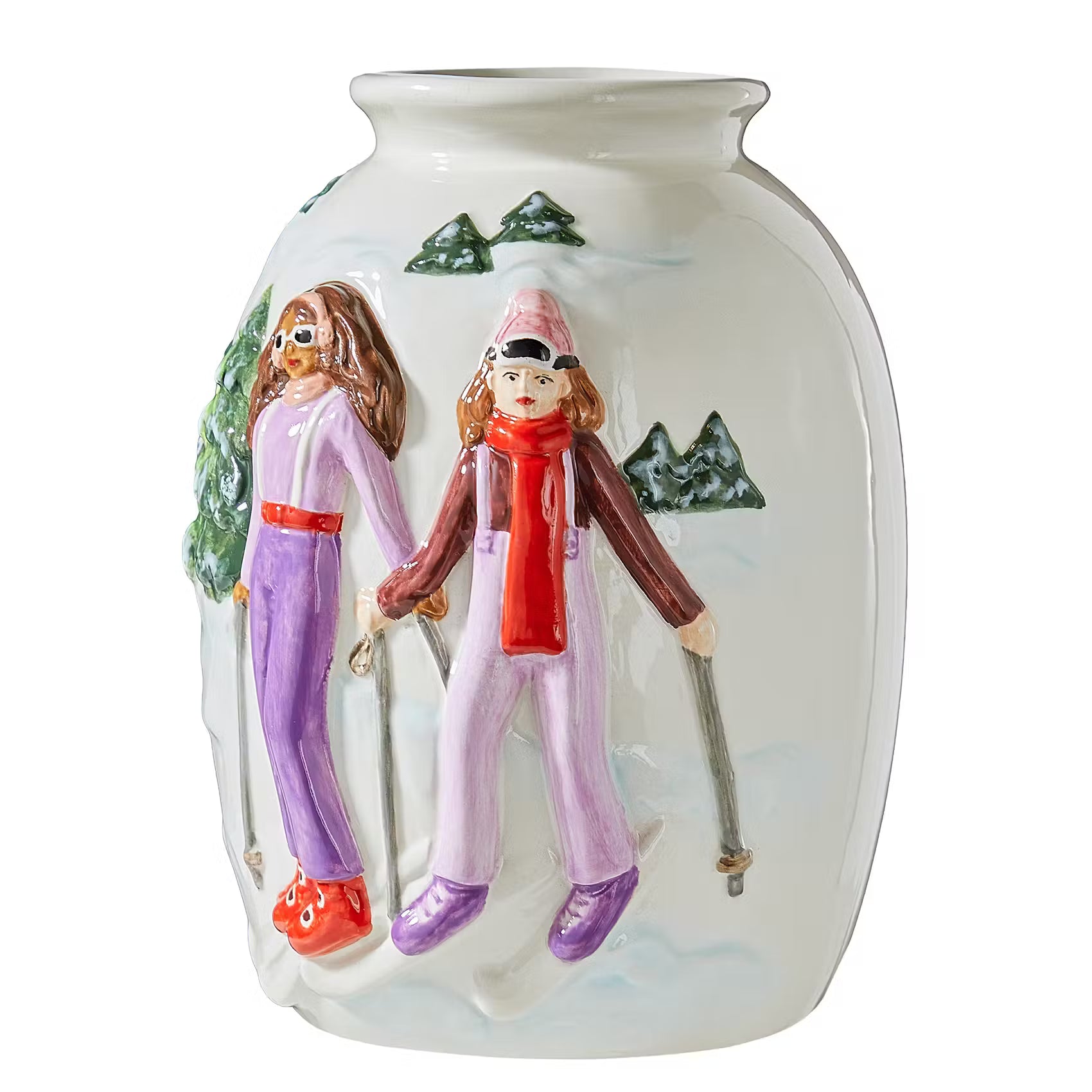MOUNTAIN LODGE Vase Ski - Dolomit - Weiß/Bunt