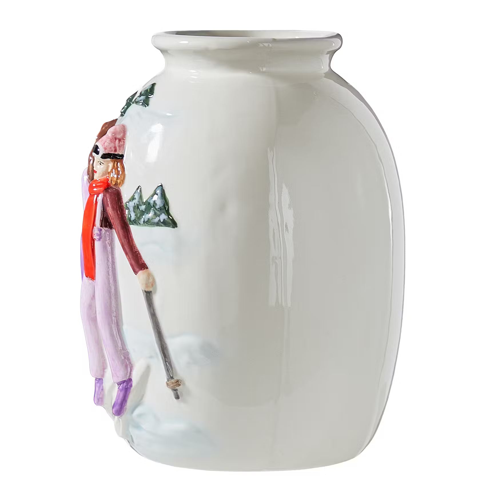 MOUNTAIN LODGE Vase Ski - Dolomit - Weiß/Bunt