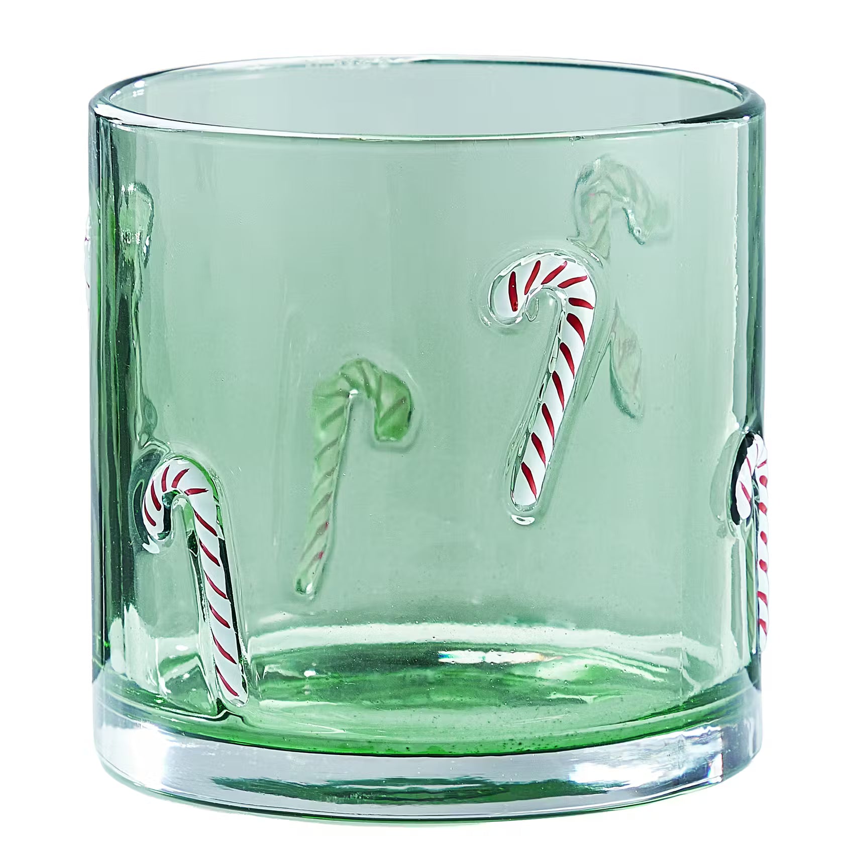 X-MAS Windlicht Candy Cane - Sodalime Glas - Grün