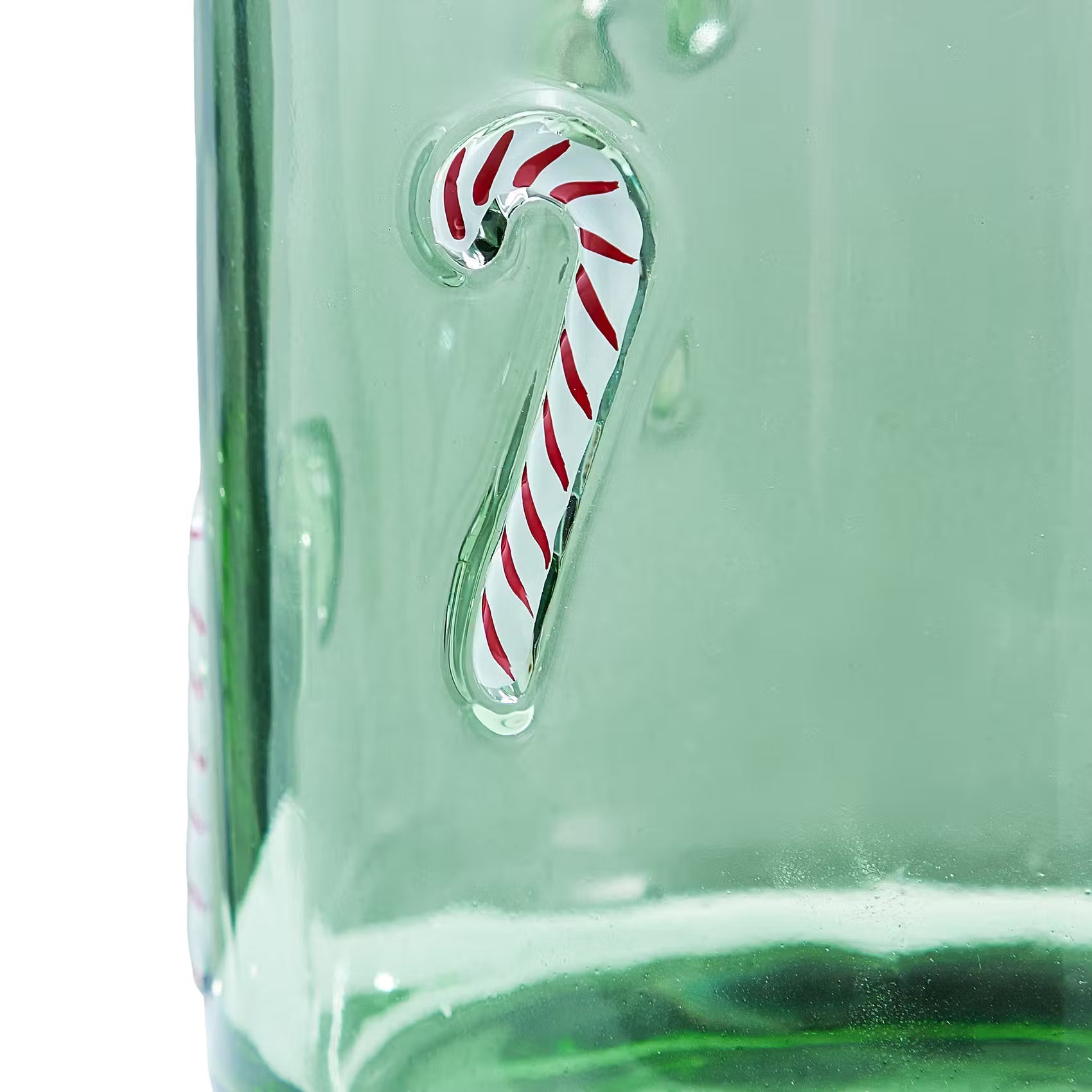 X-MAS Windlicht Candy Cane - Sodalime Glas - Grün