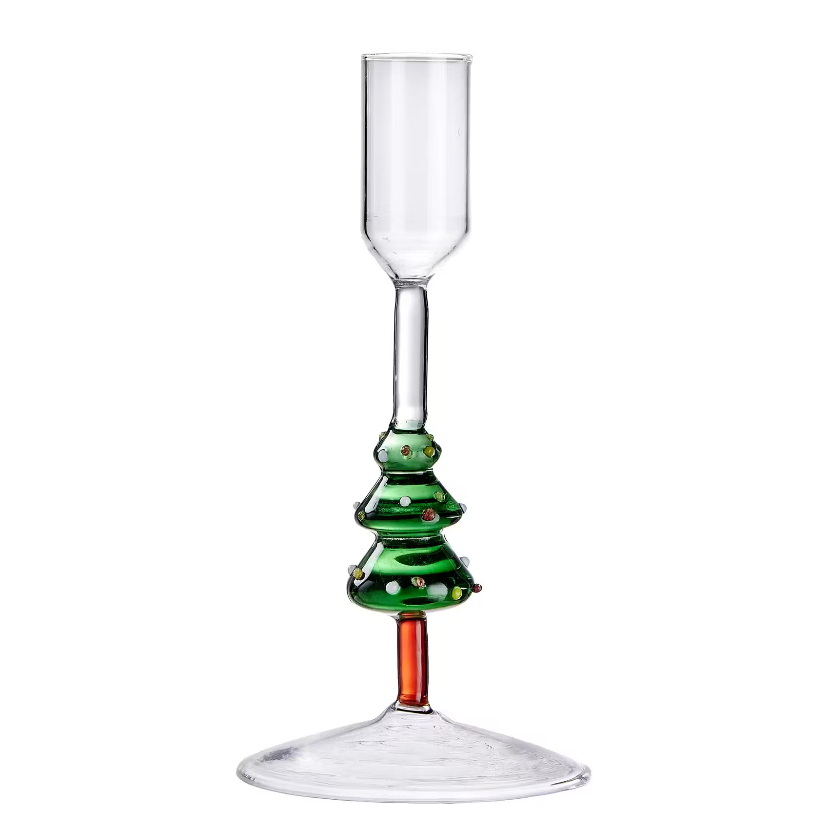 X-MAS Kerzenhalter für Stabkerze Tanne - Borosilikatglas - Transparent