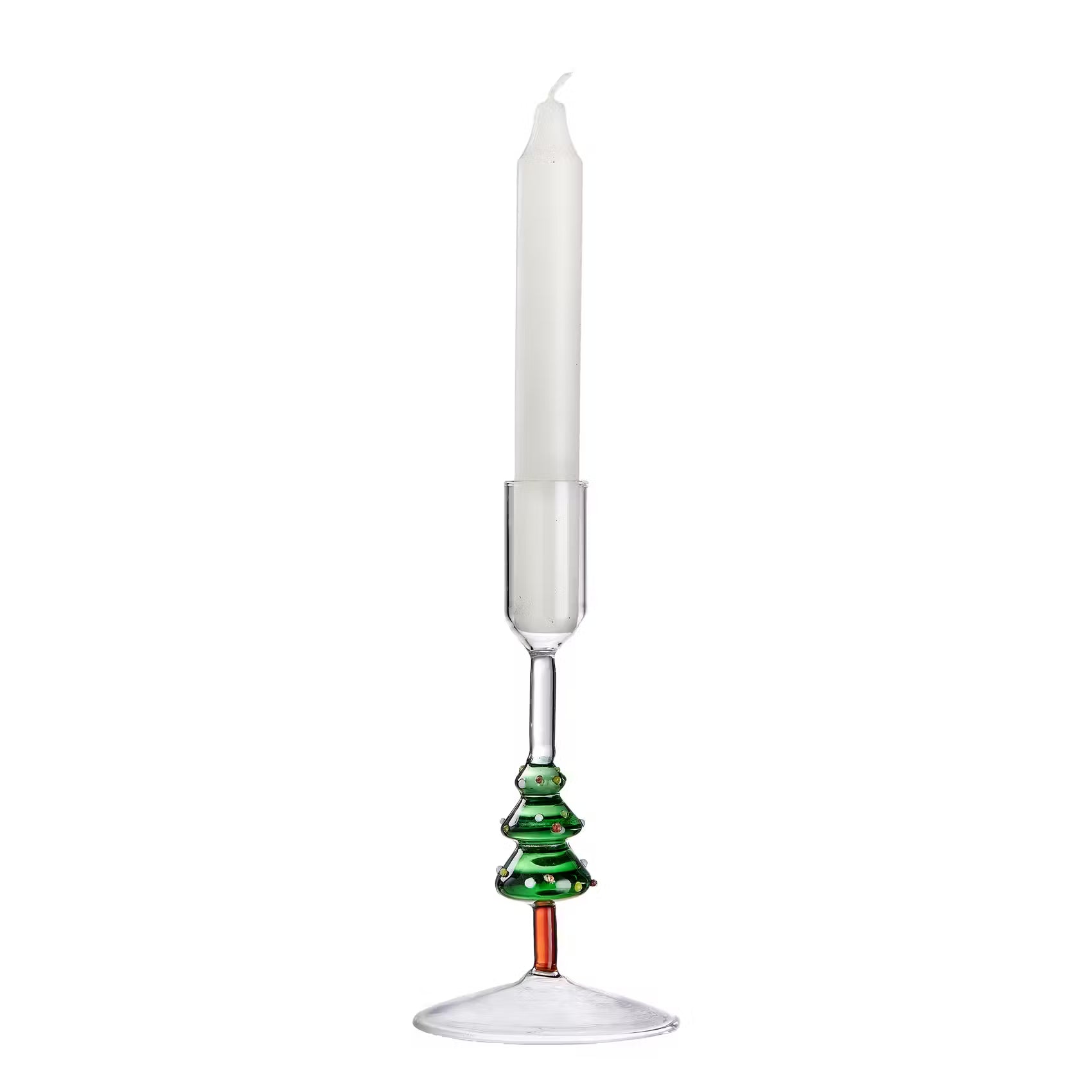 X-MAS Kerzenhalter für Stabkerze Tanne - Borosilikatglas - Transparent