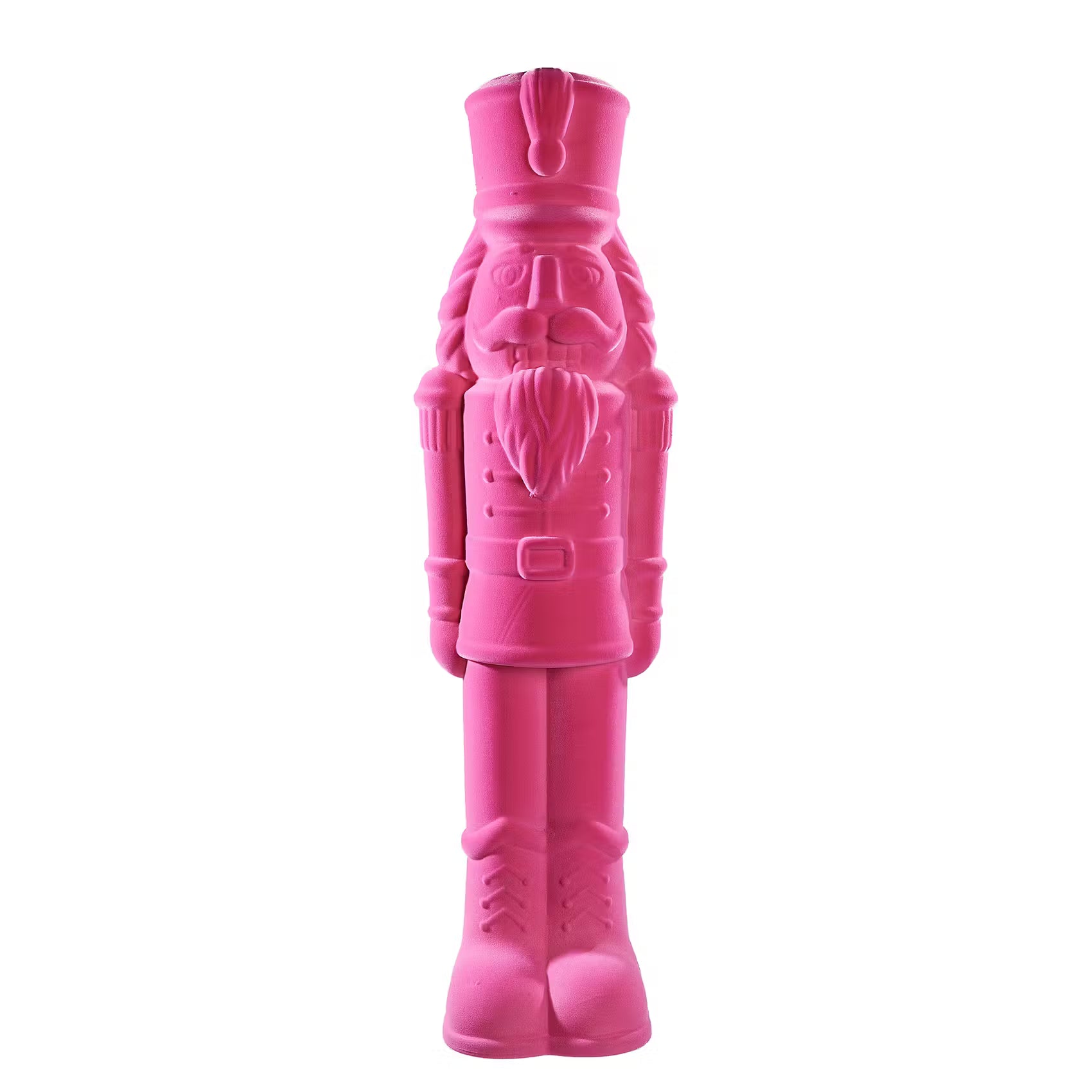 X-MAS Deko-Nussknacker beflockt - Polyethylen - Pink