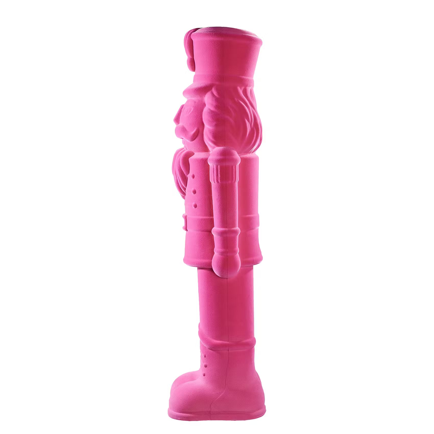 X-MAS Deko-Nussknacker beflockt - Polyethylen - Pink