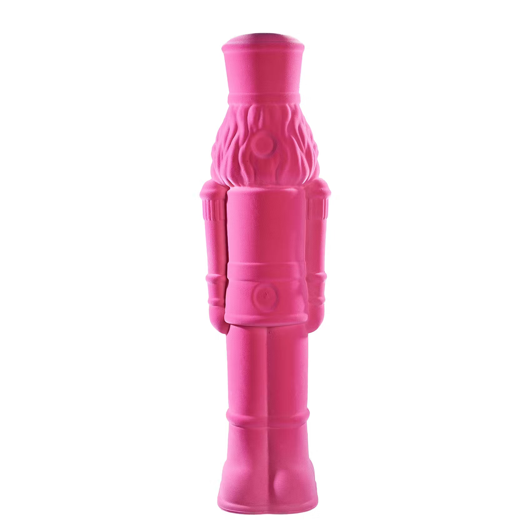 X-MAS Deko-Nussknacker beflockt - Polyethylen - Pink