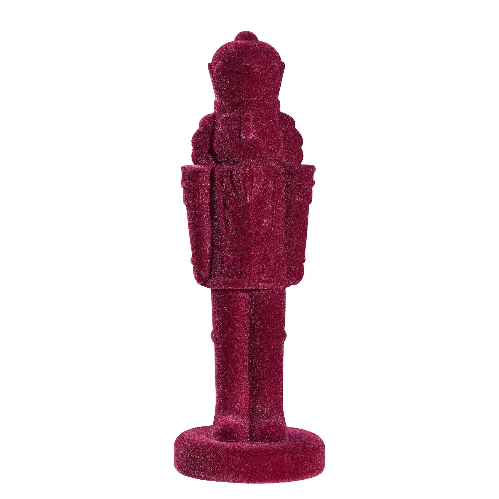 X-MAS Deko-Nussknacker beflockt - Polyethylen - Dunkelrot