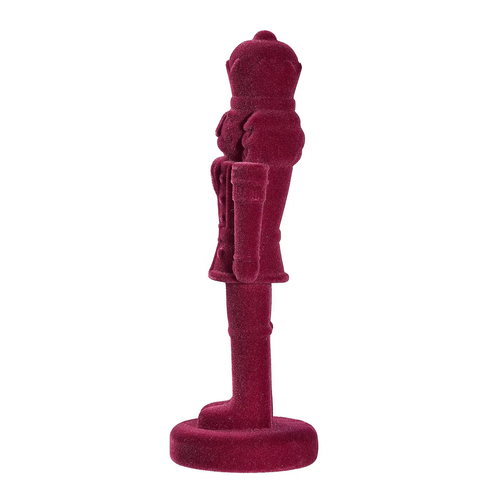 X-MAS Deko-Nussknacker beflockt - Polyethylen - Dunkelrot