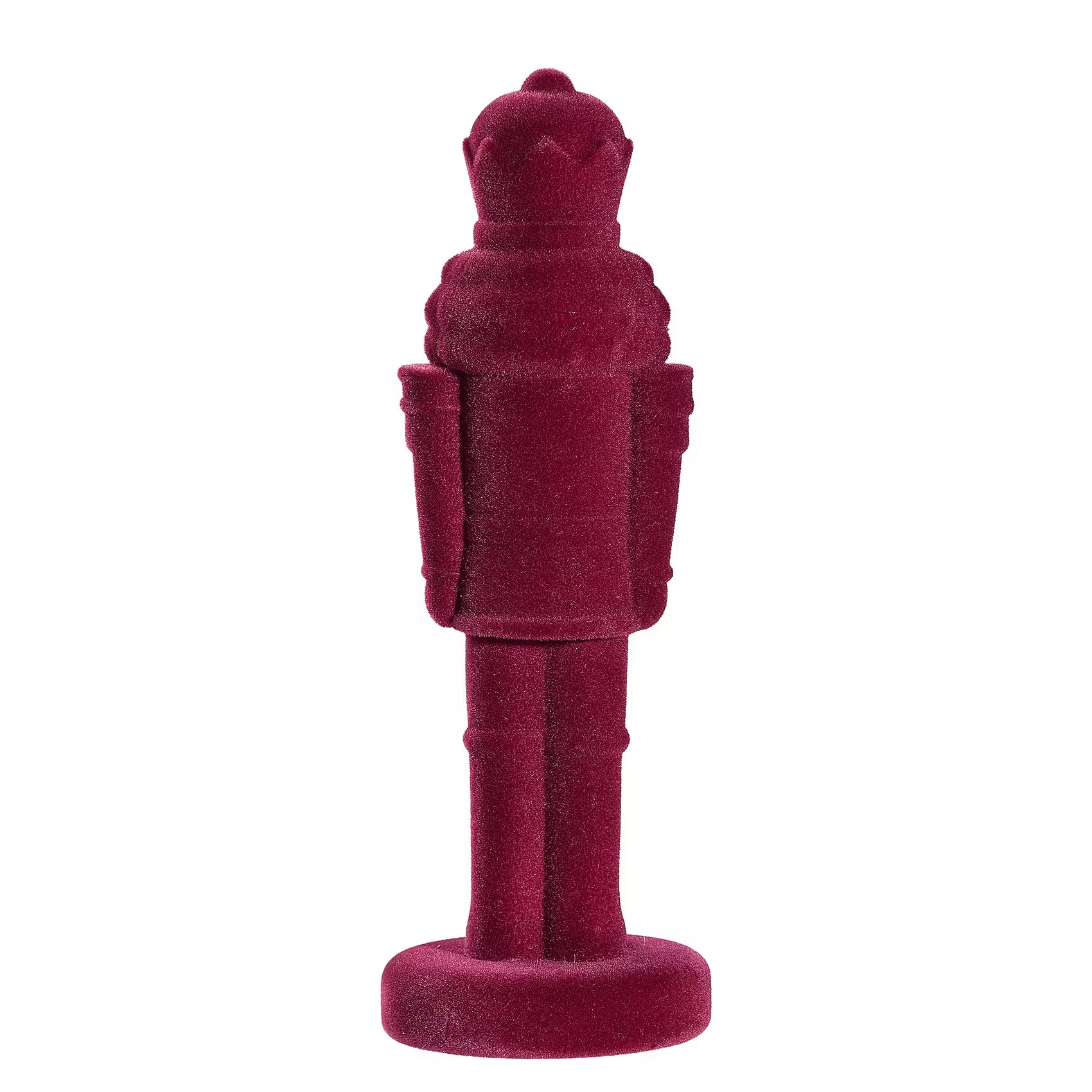 X-MAS Deko-Nussknacker beflockt - Polyethylen - Dunkelrot