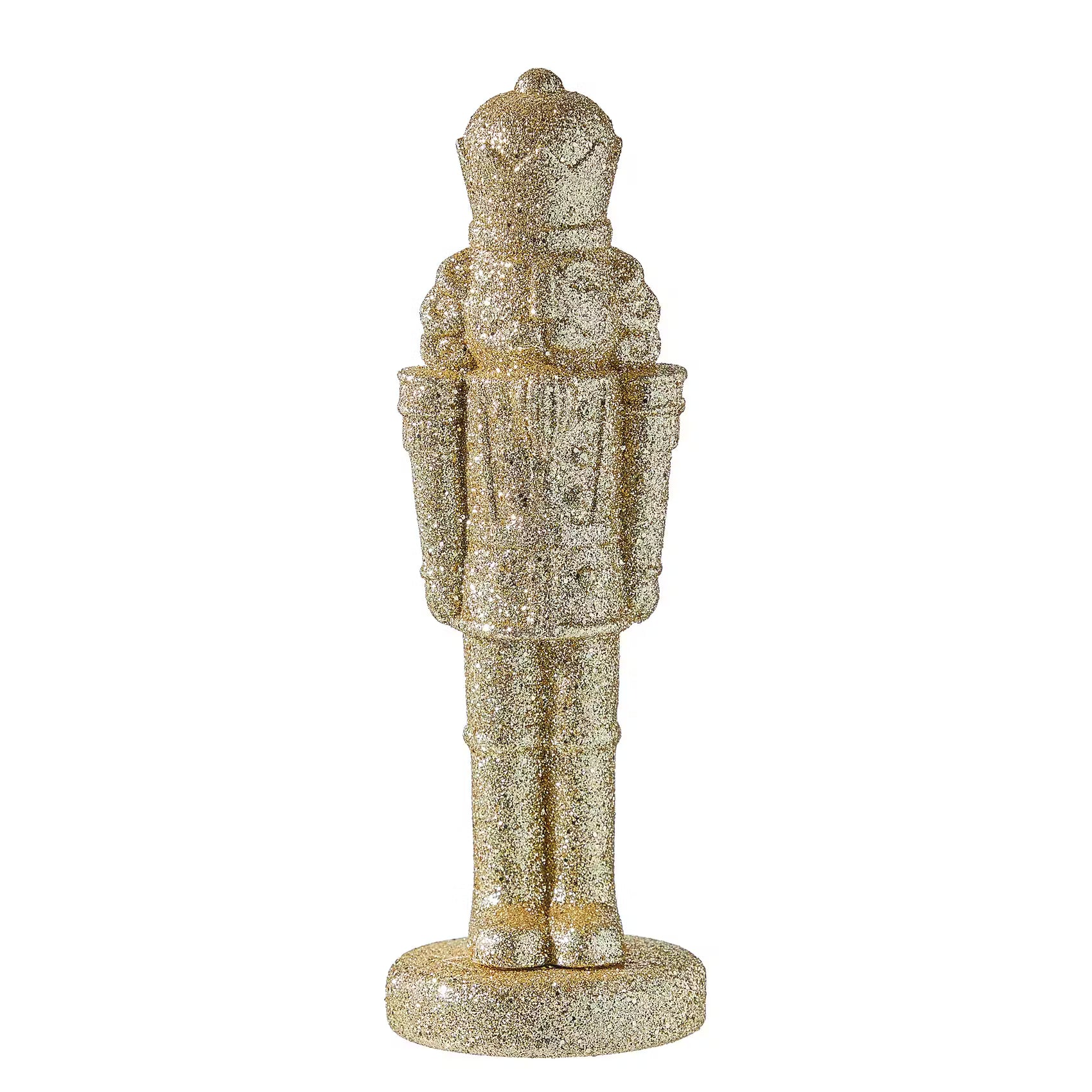 X-MAS Deko-Nussknacker Glitter beflockt - Polyethylen - Gold