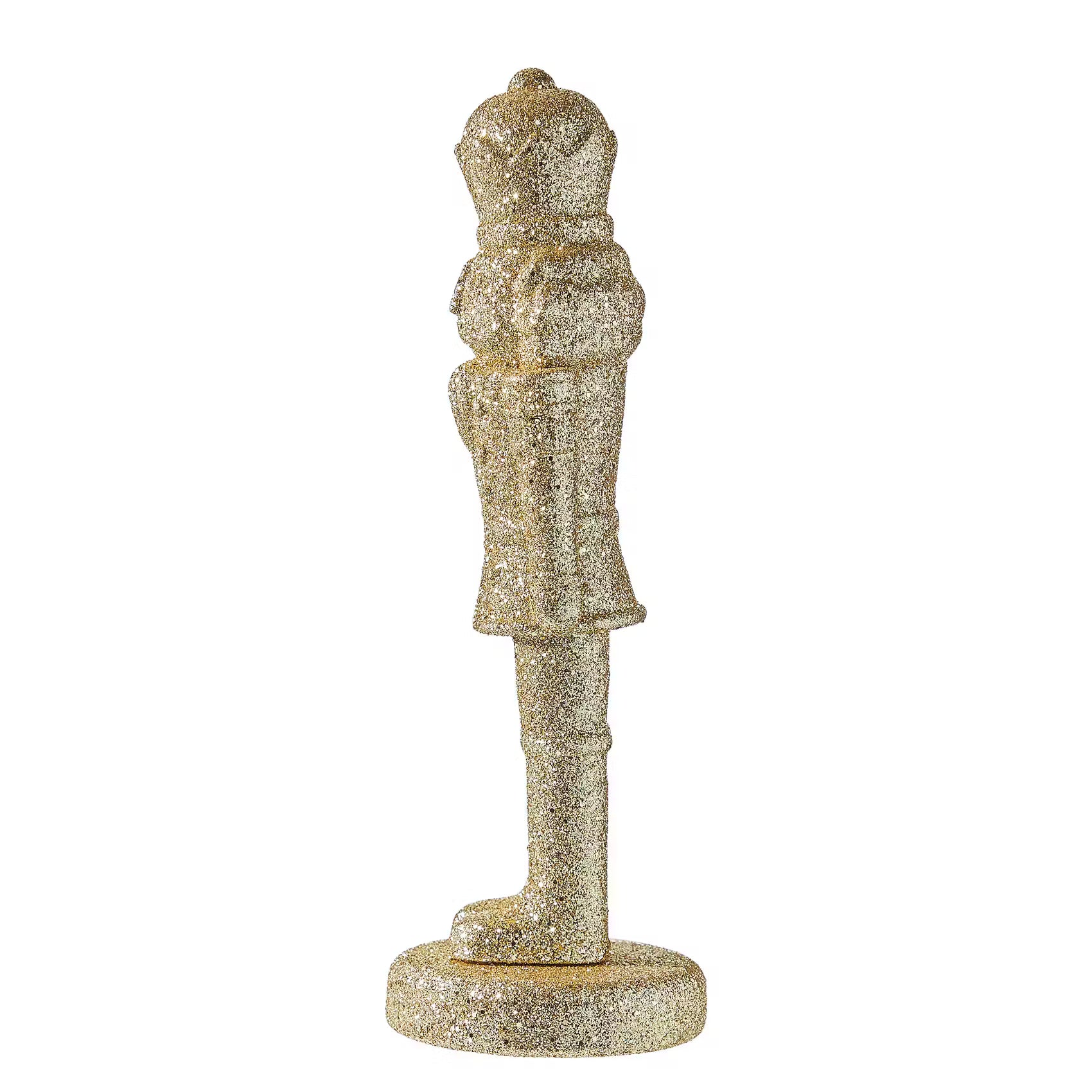 X-MAS Deko-Nussknacker Glitter beflockt - Polyethylen - Gold