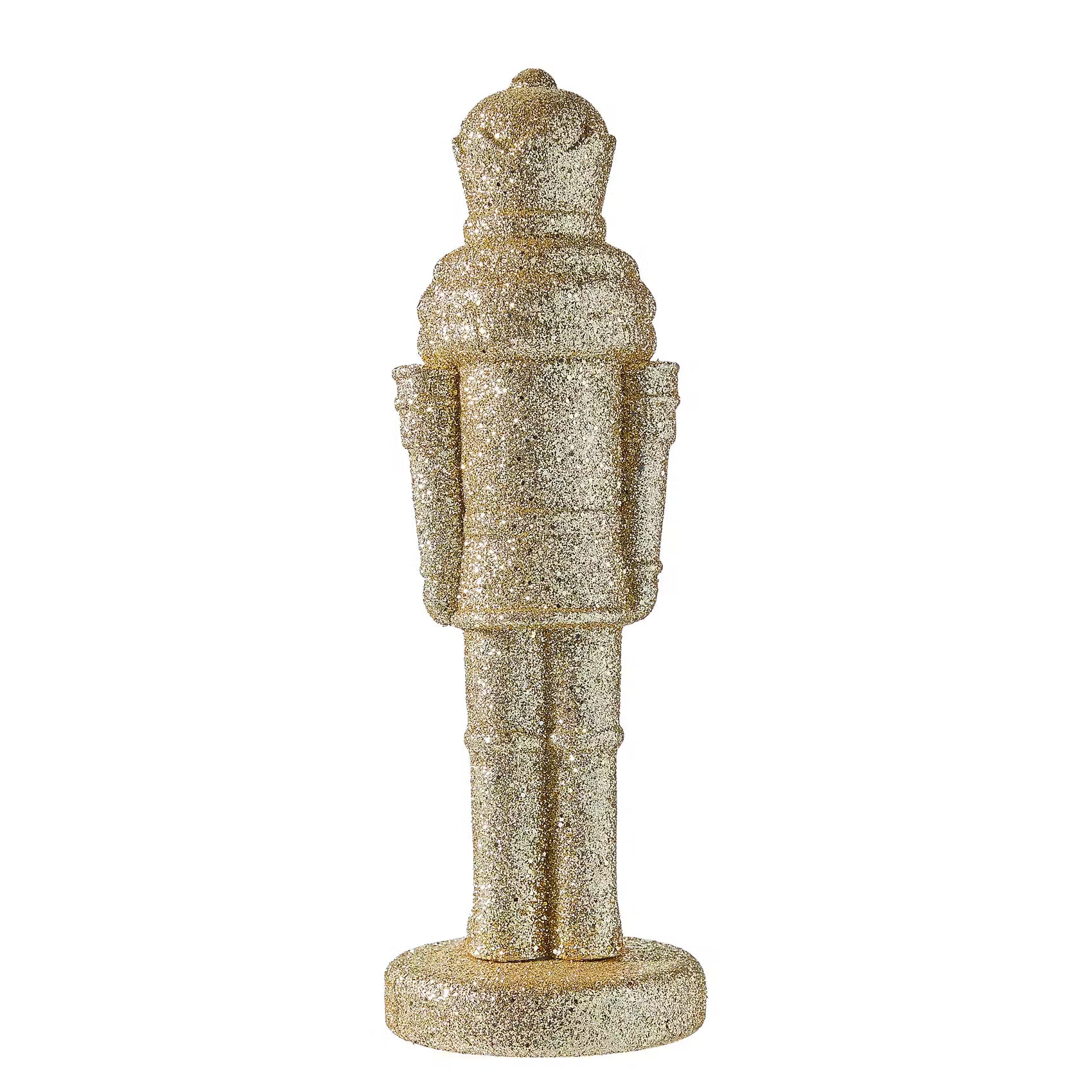 X-MAS Deko-Nussknacker Glitter beflockt - Polyethylen - Gold