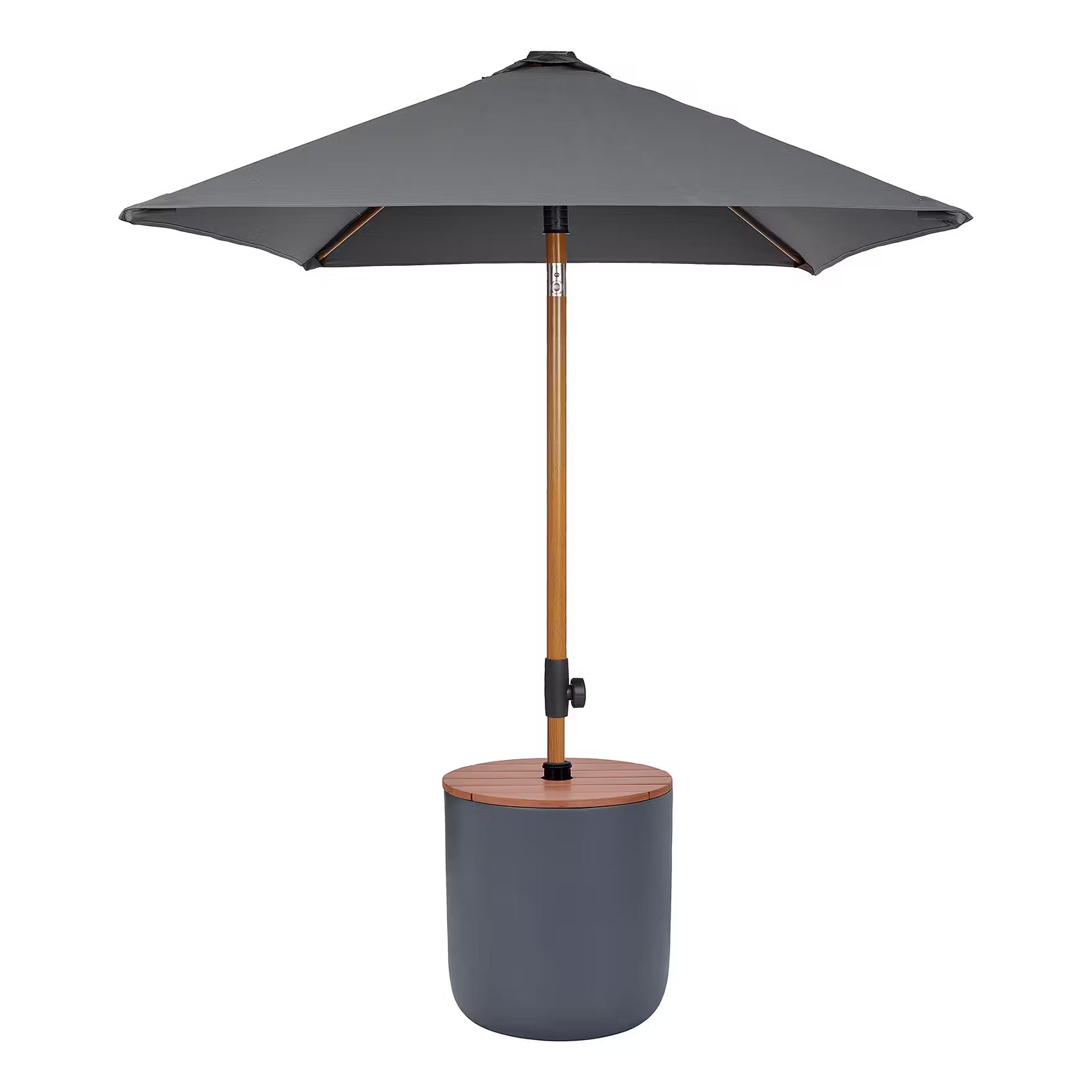 SOMBRIO Sonnenschirm mit Ständer - MGO/Keramik/Polyethylen/Polyester - Grau