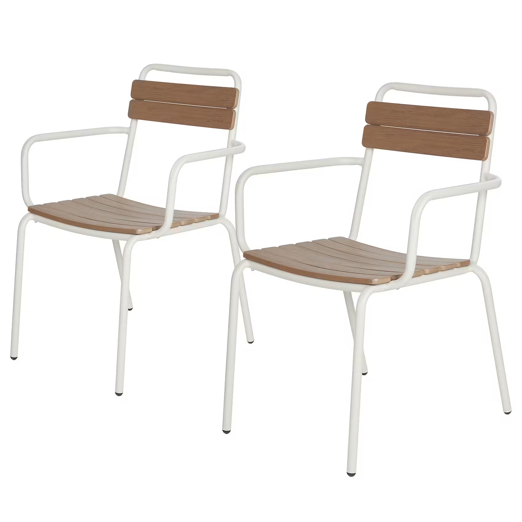 TONKA Stapelstuhl mit Armlehnen 2er-Set - Stahl/Polyethylen - Beige