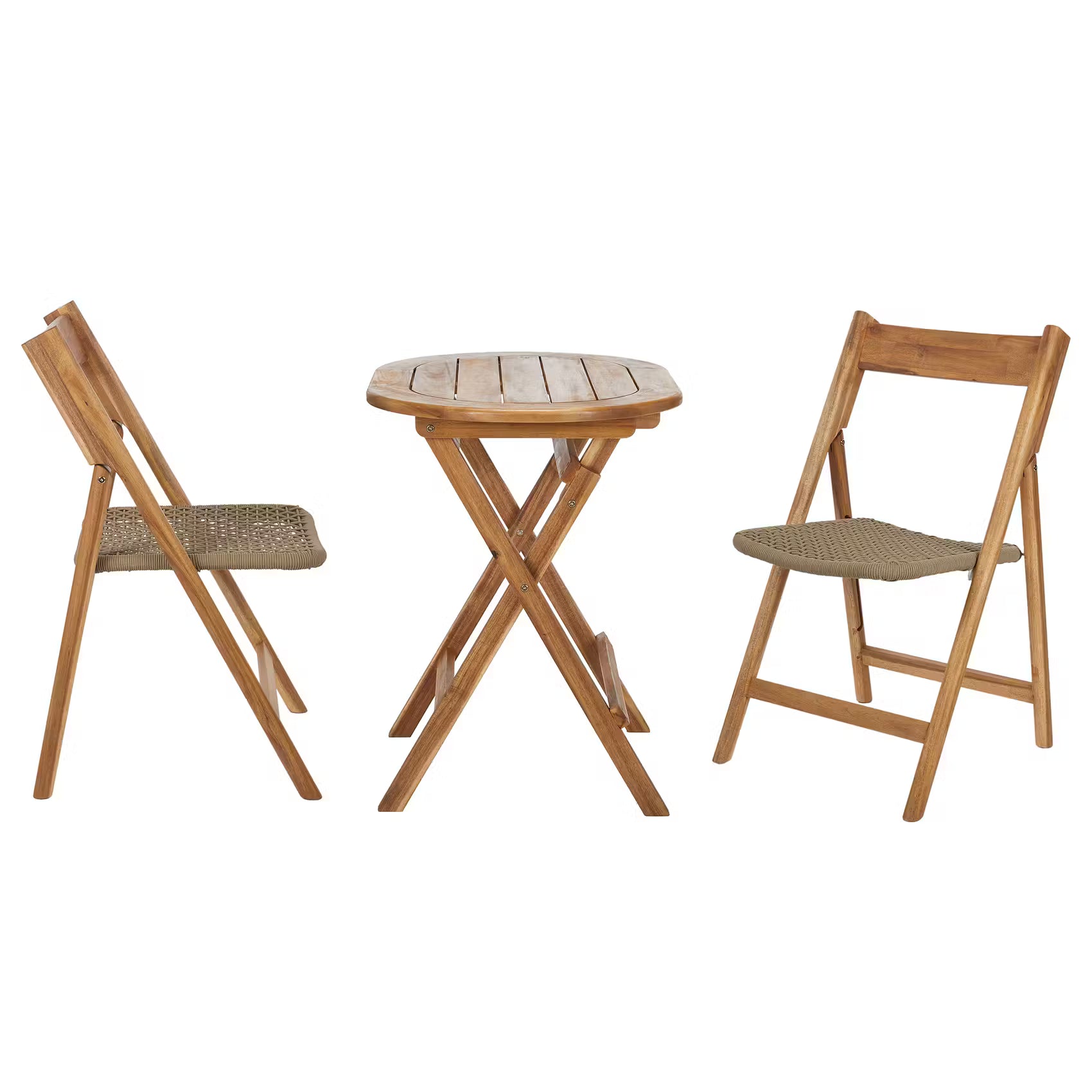 BOHO GARDEN Gartenmöbel-Set 3-tlg. - Akazienholz/Polyester - Braun/Grün