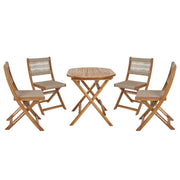 BOHO GARDEN Gartenmöbel-Set 5-tlg. - Akazienholz/Polyester - Braun/Beige