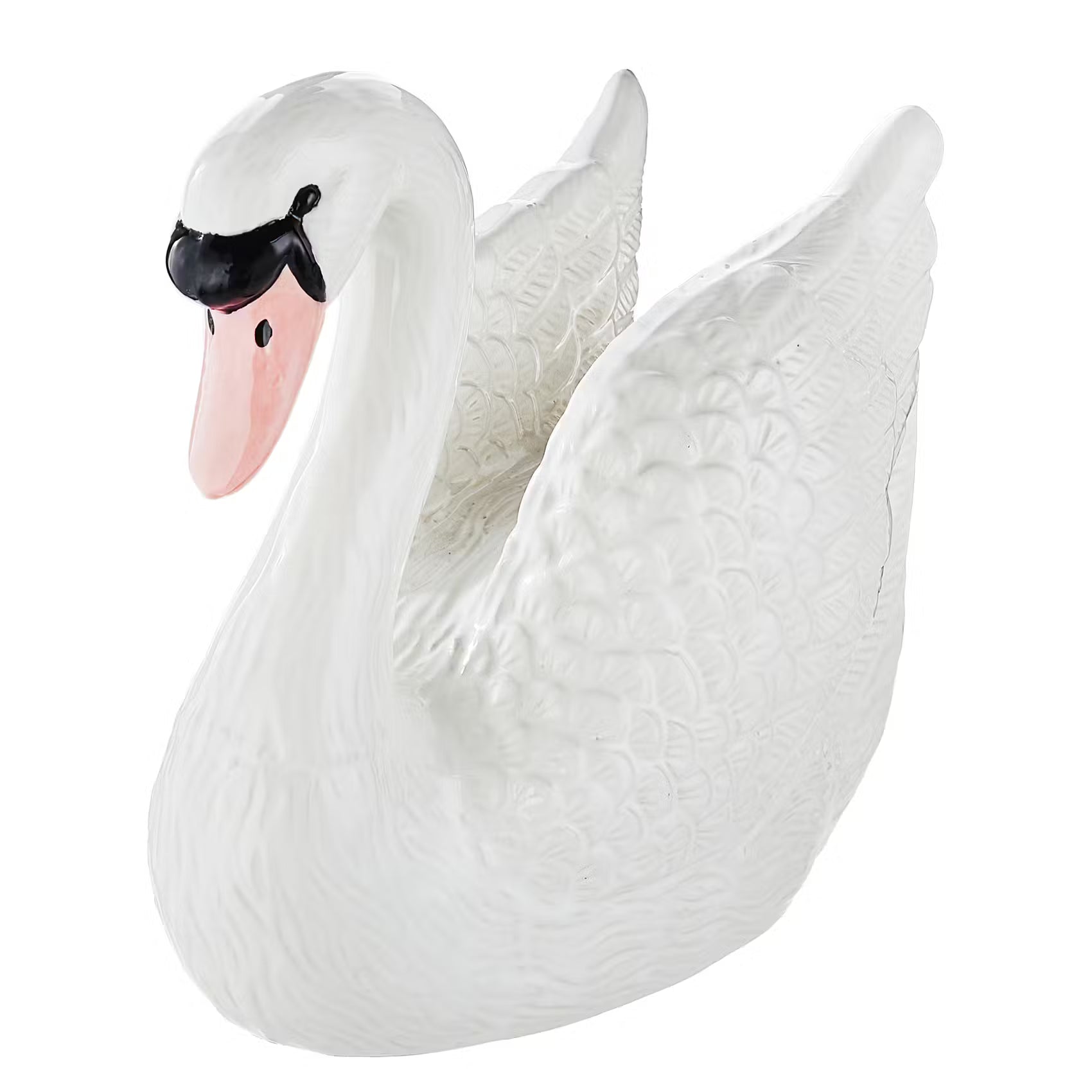 ODETTE Deko-Schwan - Steinzeug - Weiß