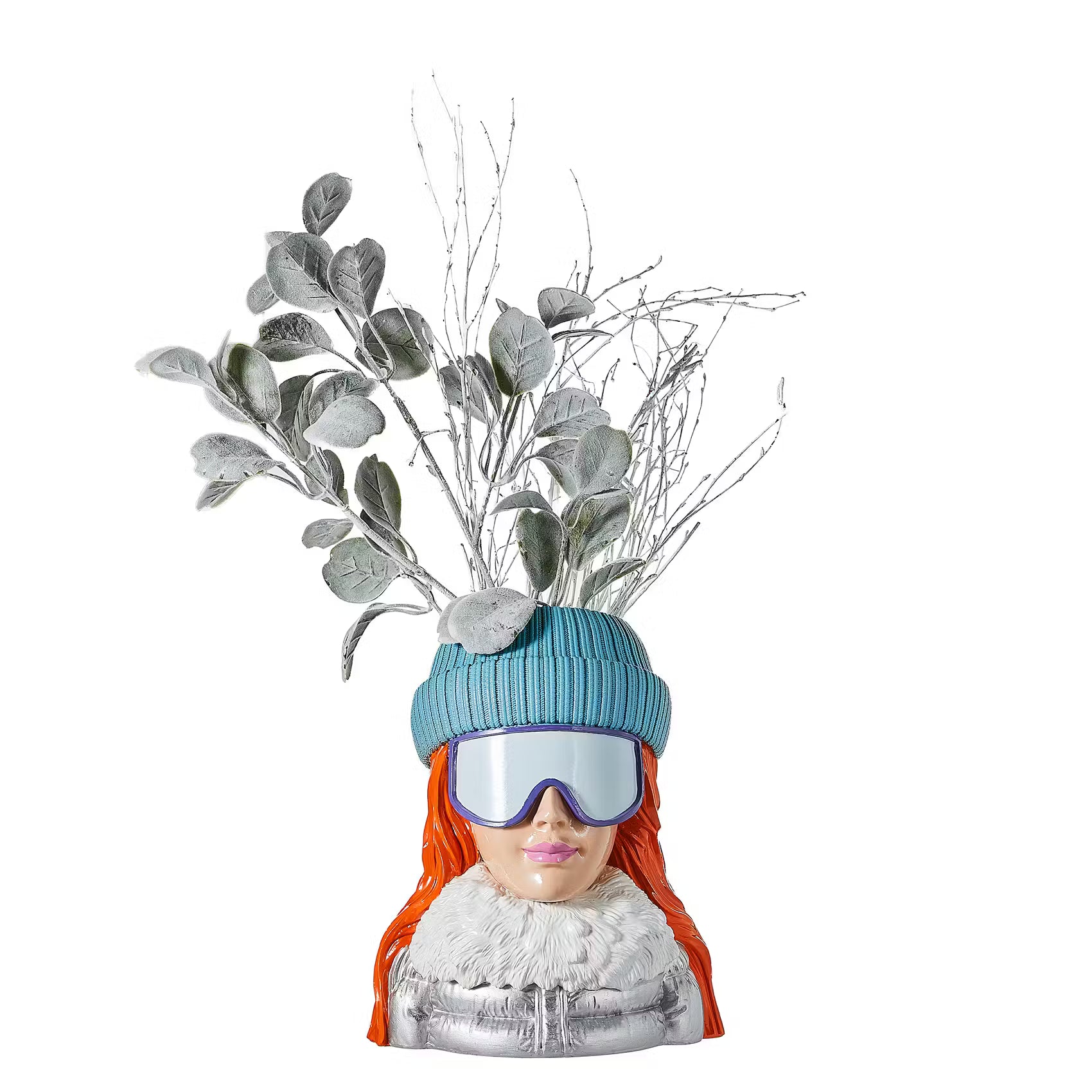 APRÉS-SKI Vase - Polyresin - Türkis/Silber