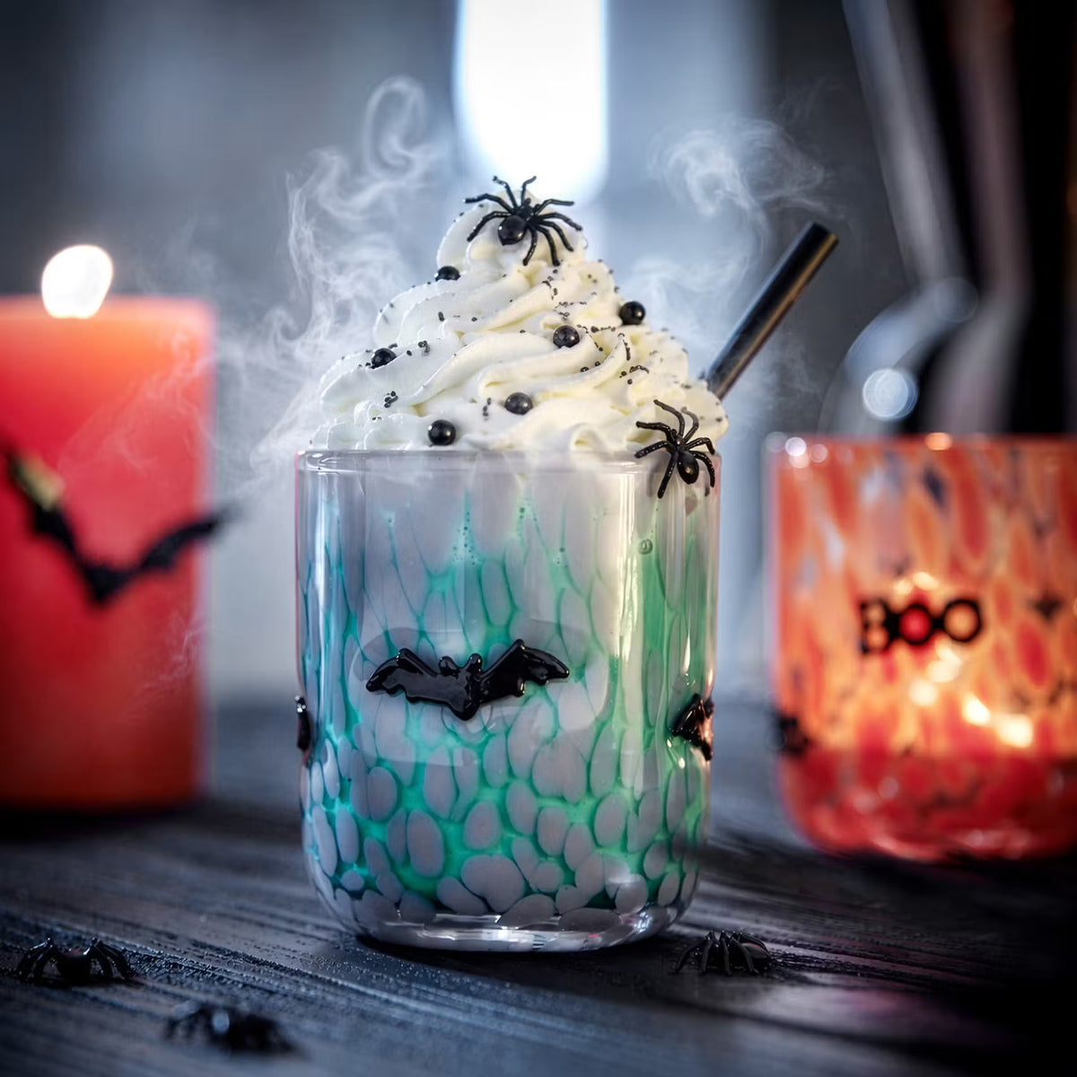 HALLOWEEN Trinkglas Konfetti Fledermaus - Normalglas - Lila