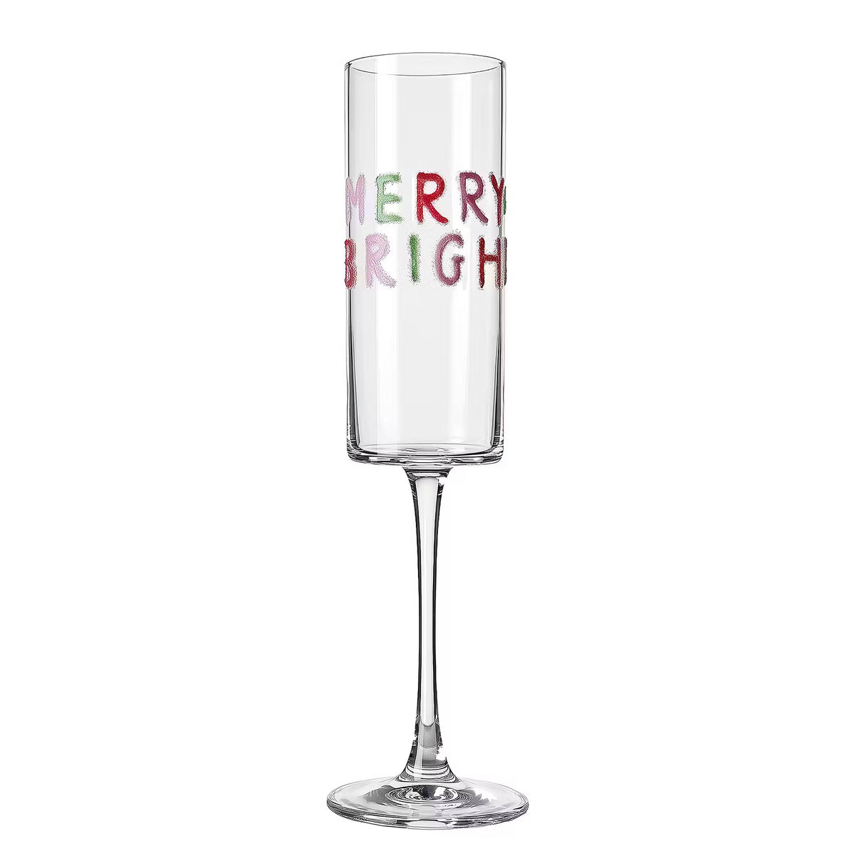 MERRY & BRIGHT Sektglas - Normalglas - Grün/Rot/Rose
