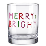 MERRY & BRIGHT Trinkglas - Normalglas - Grün/Rot/Rose