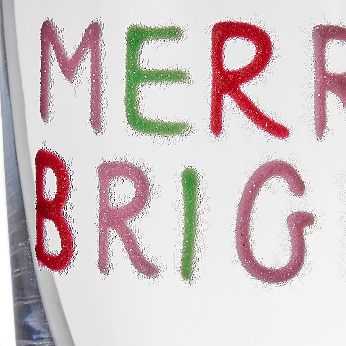 MERRY & BRIGHT Trinkglas - Normalglas - Grün/Rot/Rose