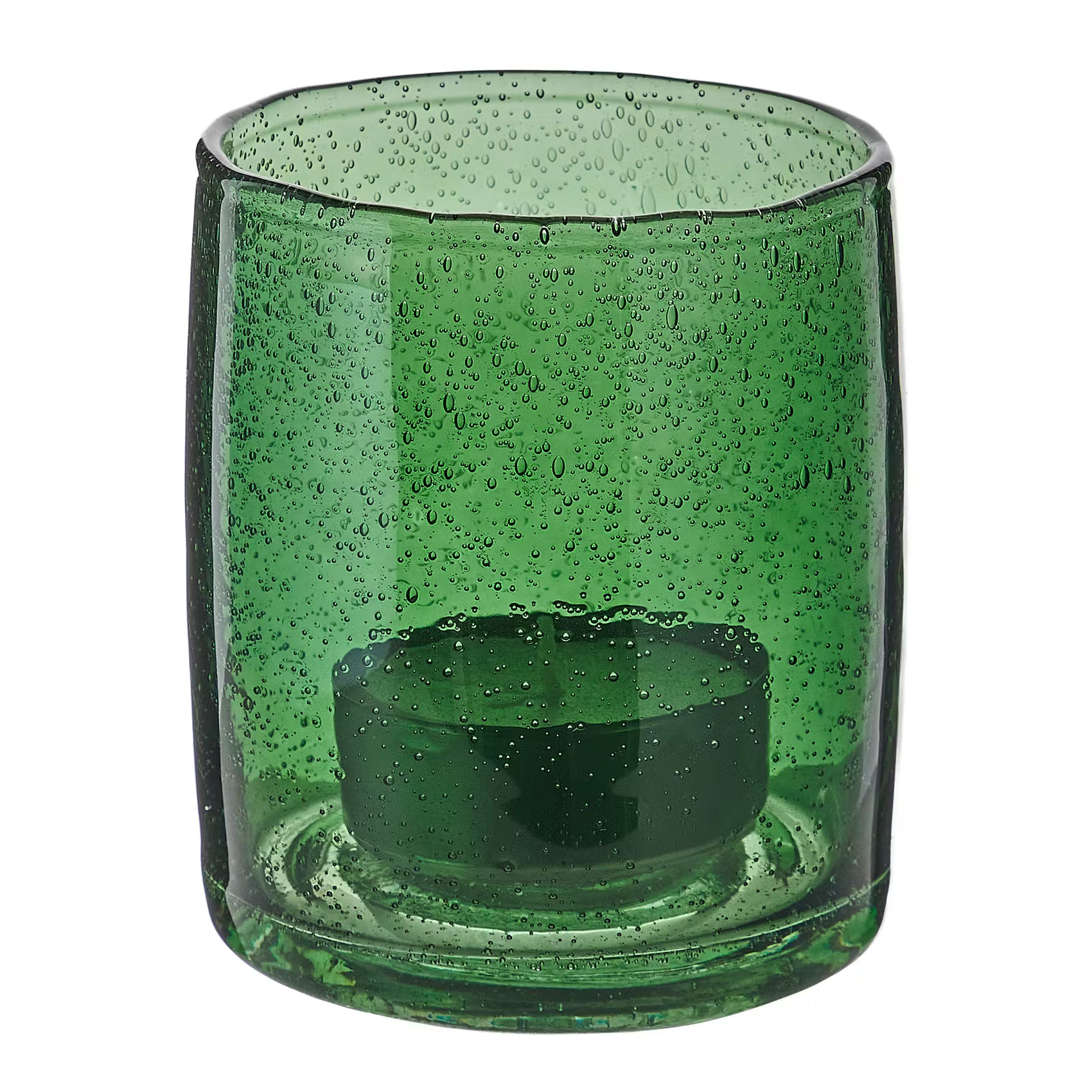 MEDLEY Windlicht - Buntglas - Grün - Höhe: 11 cm