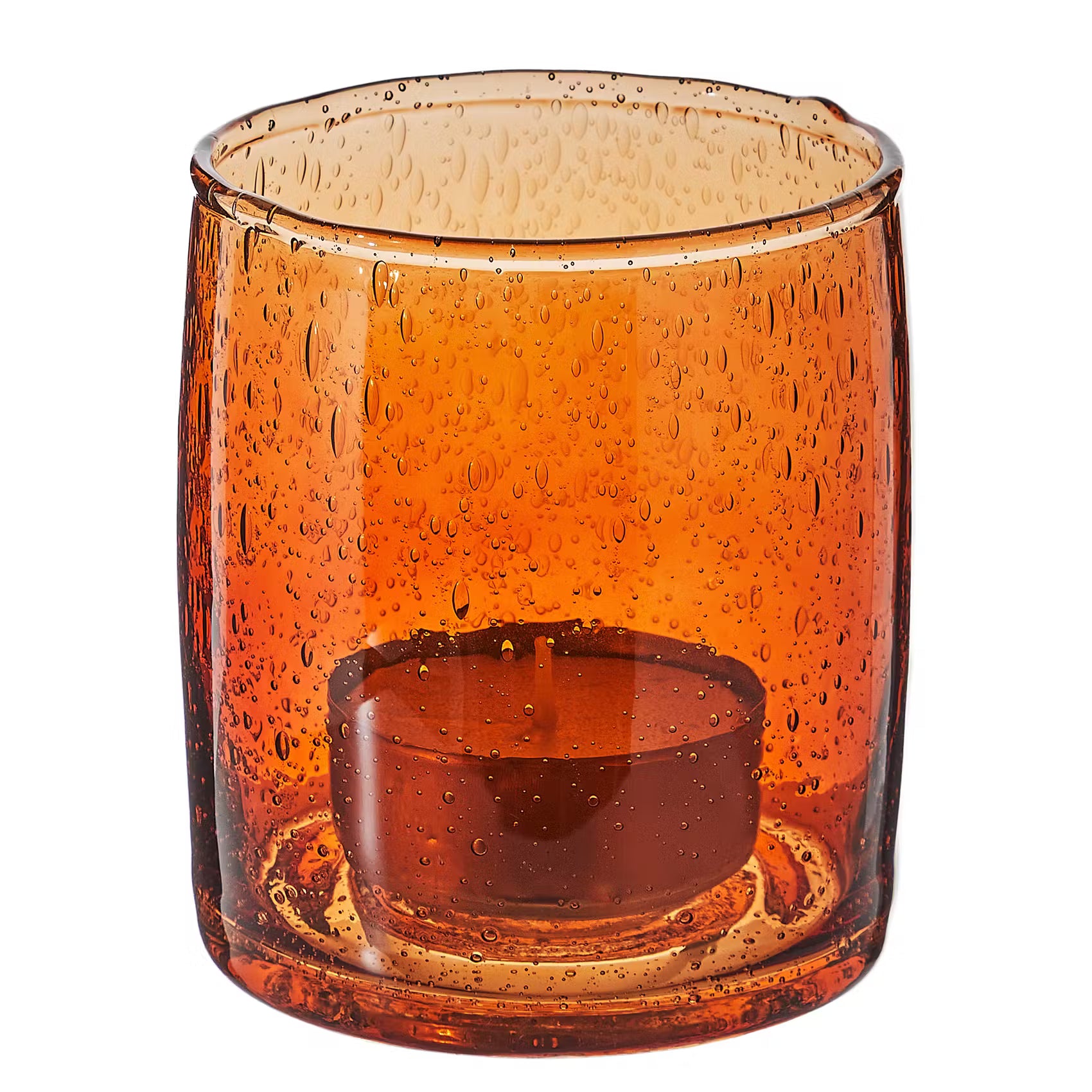 MEDLEY Windlicht - Buntglas - Gelb - Höhe: 11 cm