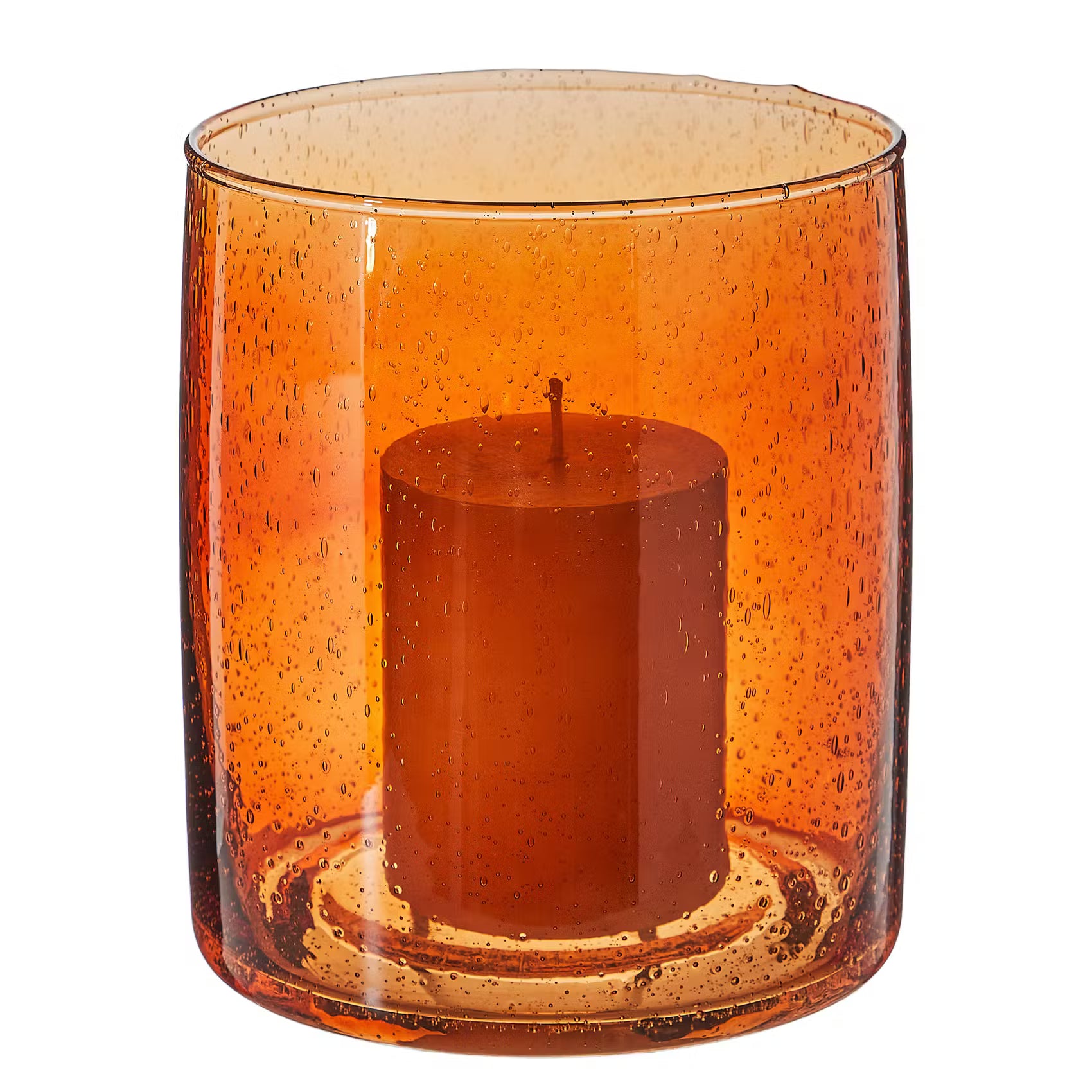 MEDLEY Windlicht - Buntglas - Gelb - Höhe: 17 cm