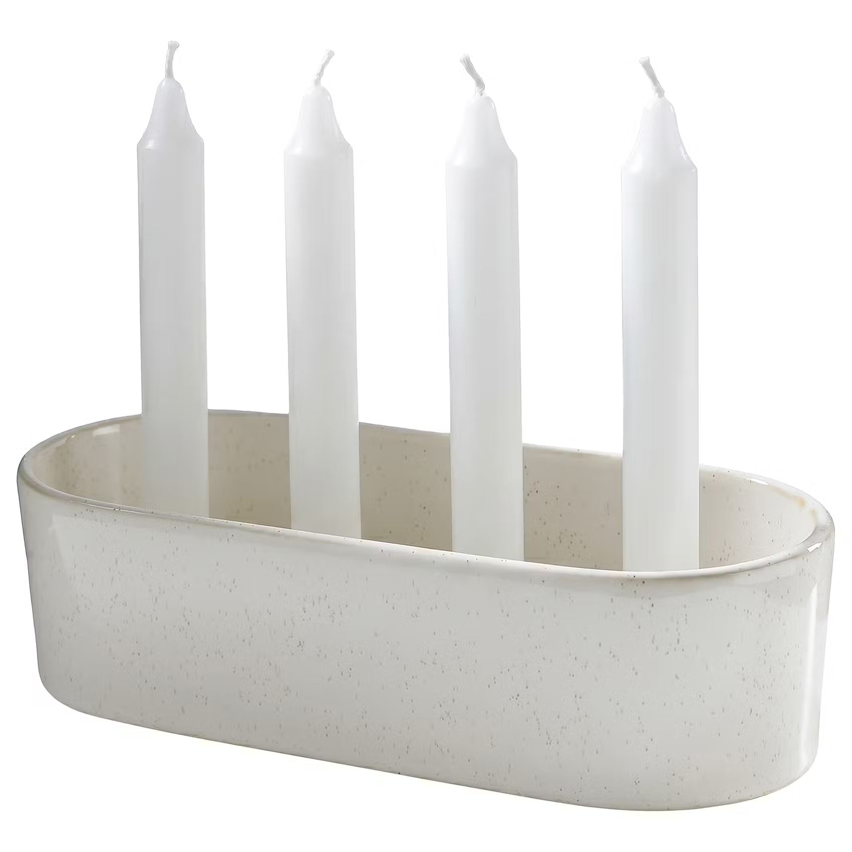 ADVENT Kerzenhalter für 4 Stabkerzen - Steinzeug - Weiß