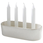 ADVENT Kerzenhalter für 4 Stabkerzen - Steinzeug - Weiß